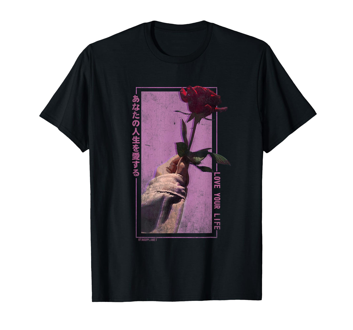 Vaporwave Aesthetic Rose Floral T-Shirt - Minimalist Print for Adults - T-Shirt, Sweatshirt, Hoodie