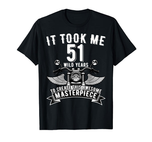 51 Year Old Rock Motorcycle 51St Birthday T-Shirt - Graphic Print Men Women - T-Shirt, Sweatshirt, Hoodie