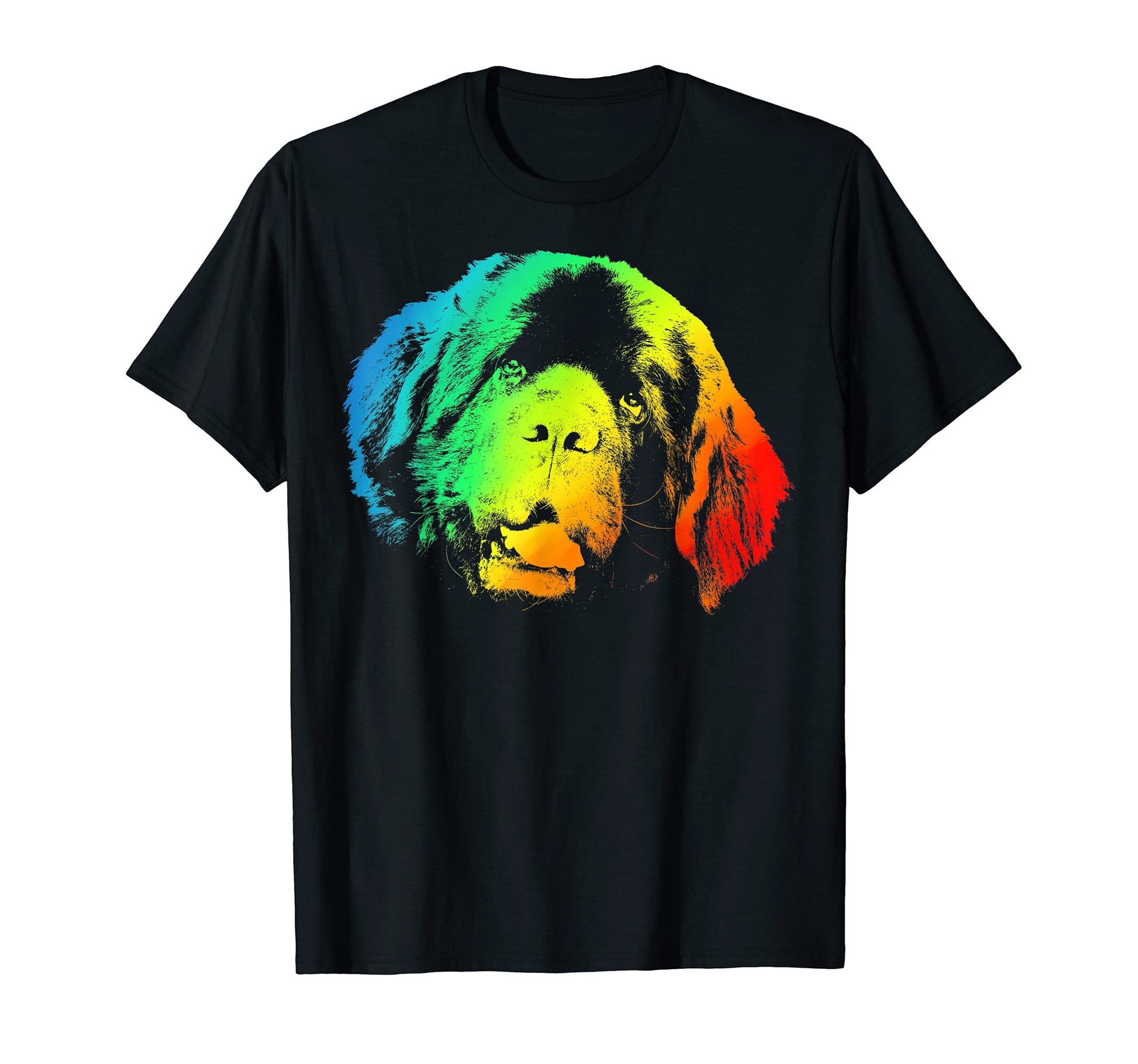 Newfoundland Dog Colorful Rainbow T-Shirt - Fun Novelty Design Unisex - T-Shirt, Sweatshirt, Hoodie