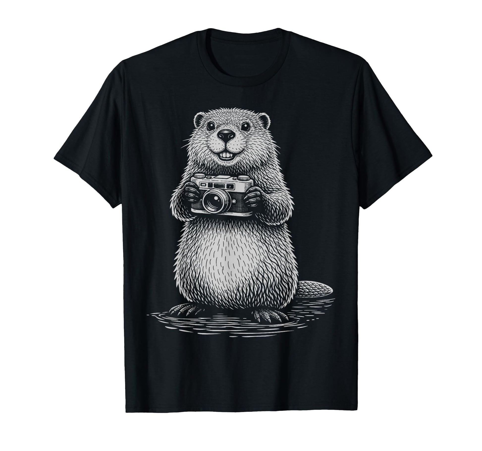 Beaver Photographer Camera Photography Zoo T-Shirt - Graphic Print Unisex - T-Shirt, Sweatshirt, Hoodie