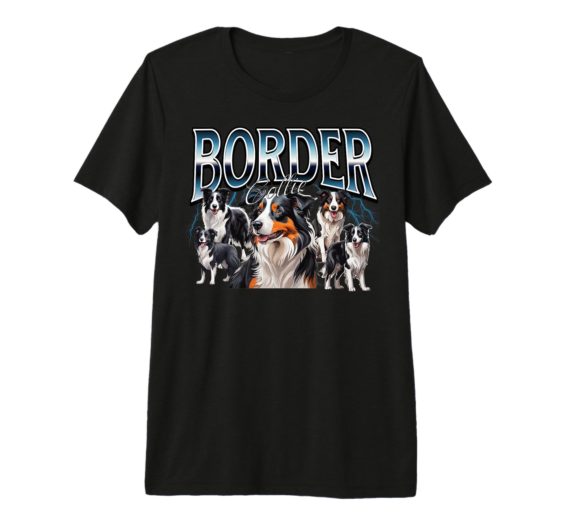 Border Collie Dog 90S Bootleg Grunge Rap T-Shirt - Streetwear Style Unisex - T-Shirt, Sweatshirt, Hoodie