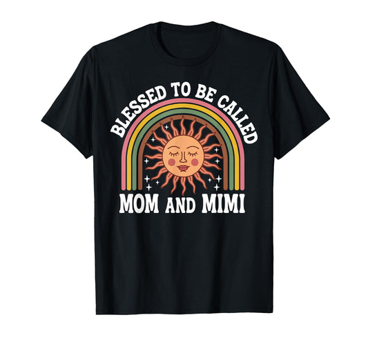 Blessed To Be Called Mom And Mimi Sun T-Shirt - Graphic Print for Adults - T-Shirt, Sweatshirt, Hoodie
