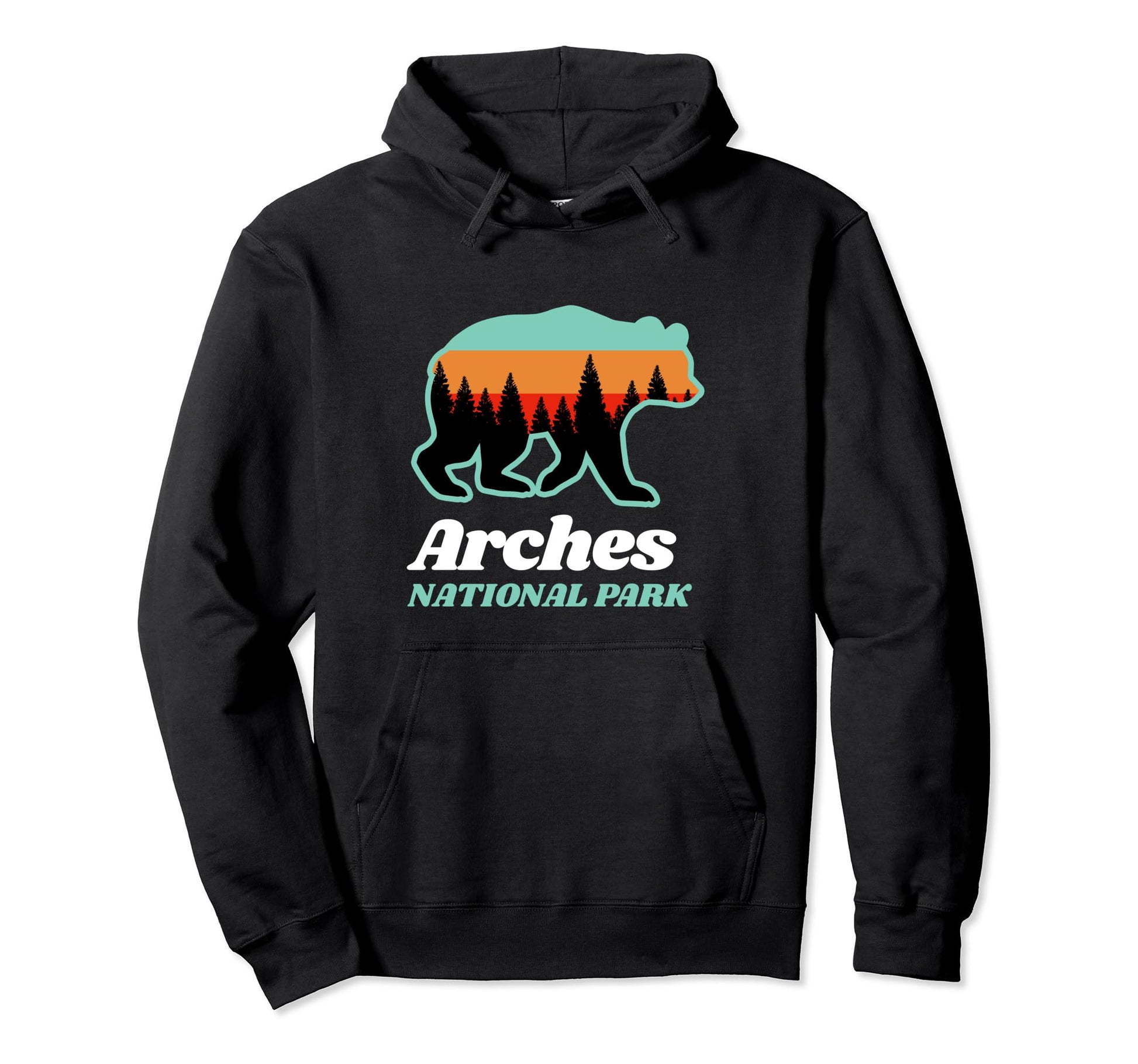 Arches Bear Forest National Park Hoodie - Fun Novelty Design Men Women - T-Shirt, Sweatshirt, Hoodie