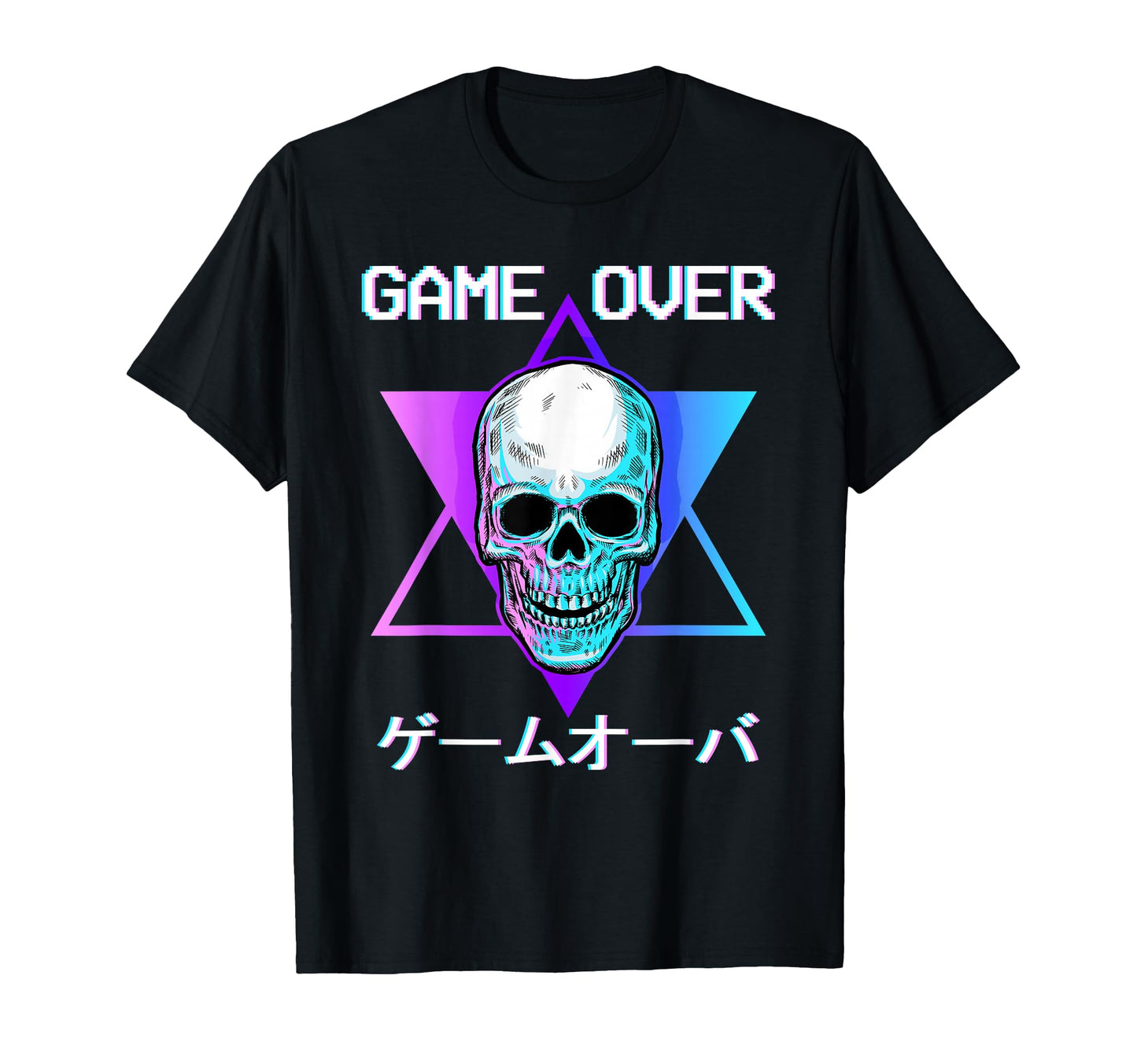 Gothic Skull Game Over Kanji Japanese T-Shirt - Graphic Print Men Women - T-Shirt, Sweatshirt, Hoodie