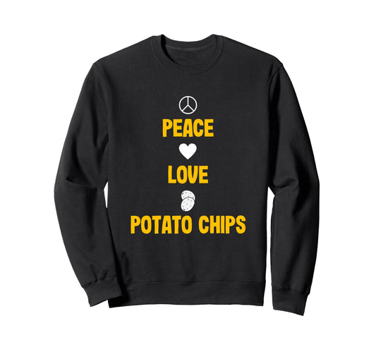 Birthday Gift Potato Lovers Peace Love Sweatshirt - Unique Graphic Unisex - T-Shirt, Sweatshirt, Hoodie