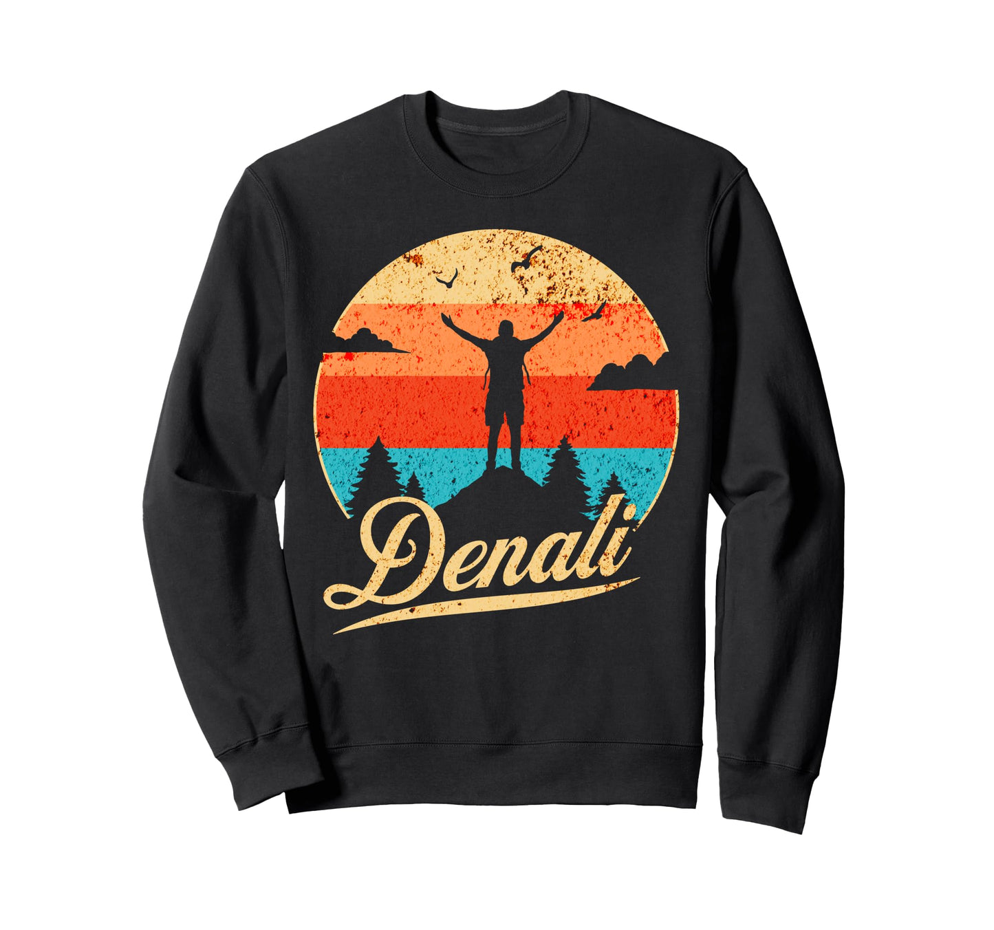 Sunset Denali National Park Hiking T Sweatshirt - Graphic Print for Adults - T-Shirt, Sweatshirt, Hoodie
