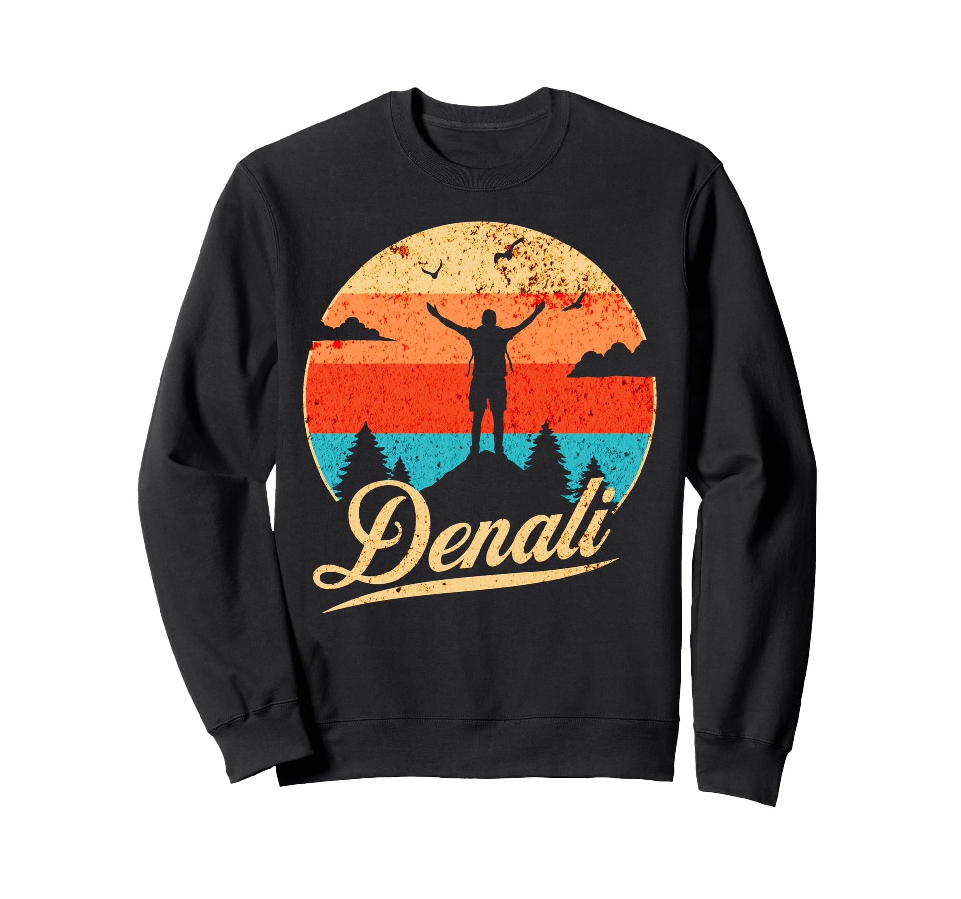Sunset Denali National Park Hiking T Sweatshirt - Graphic Print for Adults - T-Shirt, Sweatshirt, Hoodie
