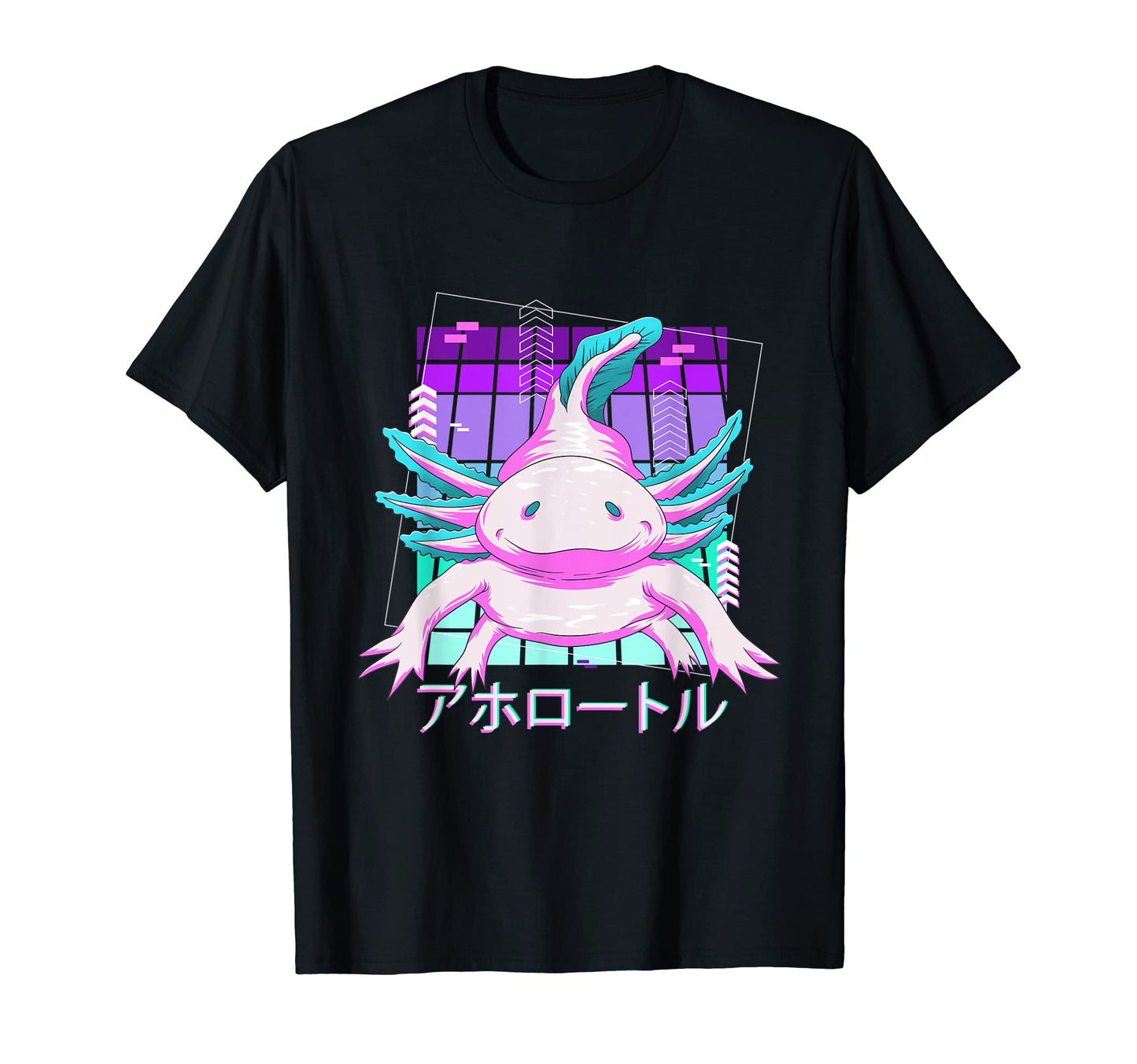Axolotl Vaporwave Aesthetic 90S T-Shirt - Custom Art Print Men Women - T-Shirt, Sweatshirt, Hoodie