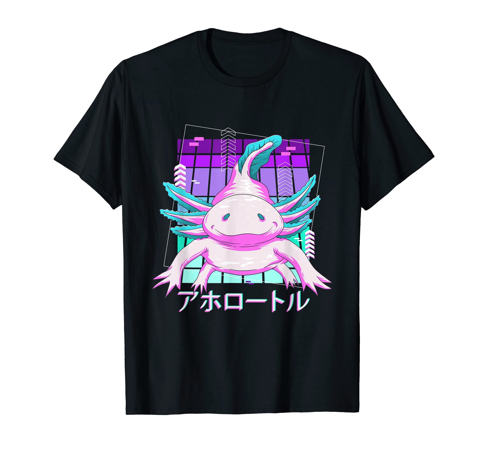 Axolotl Vaporwave Aesthetic 90S T-Shirt - Custom Art Print Men Women - T-Shirt, Sweatshirt, Hoodie