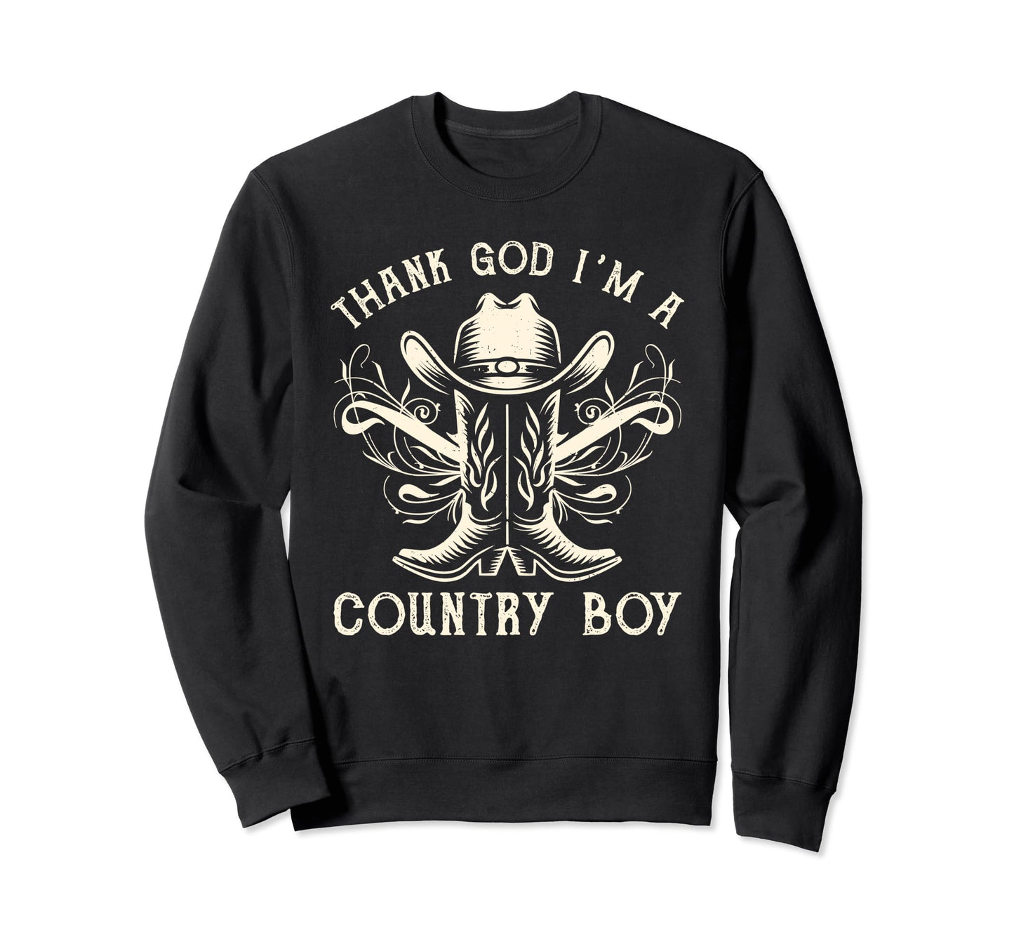 Thank God Im Country Music Cowboy Sweatshirt - Trendy Graphic for Adults - T-Shirt, Sweatshirt, Hoodie