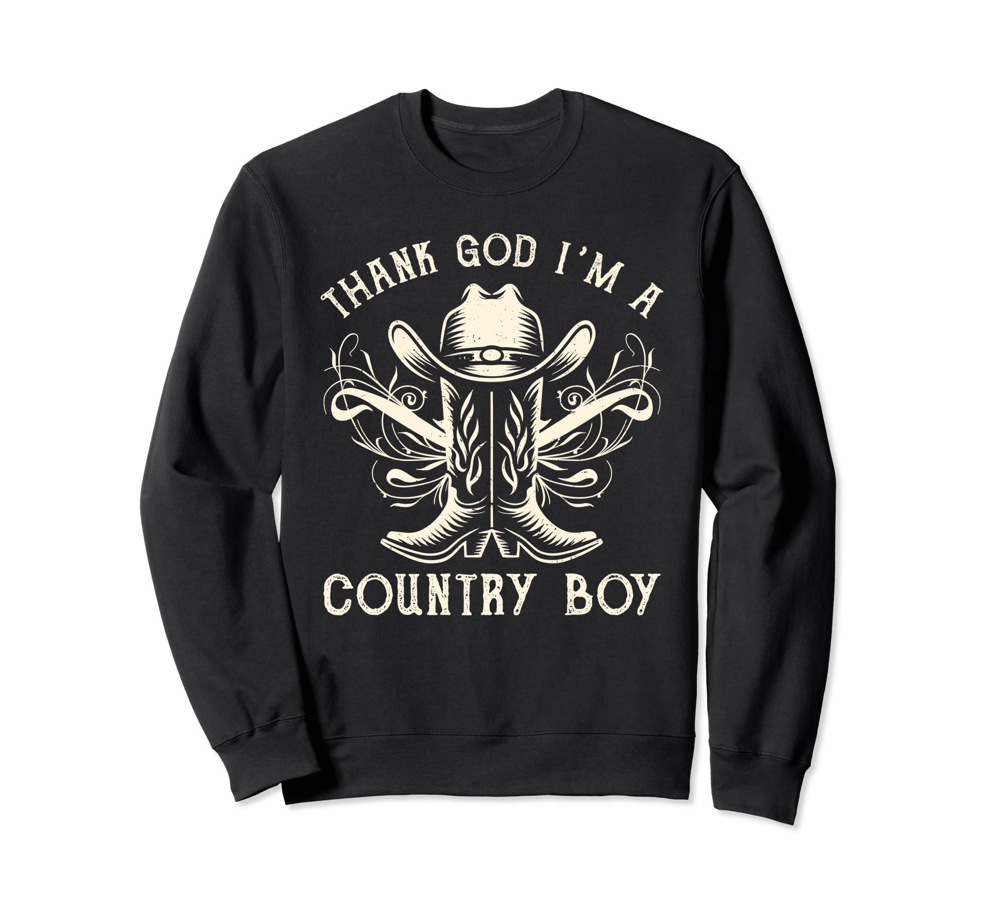 Thank God Im Country Music Cowboy Sweatshirt - Trendy Graphic for Adults - T-Shirt, Sweatshirt, Hoodie