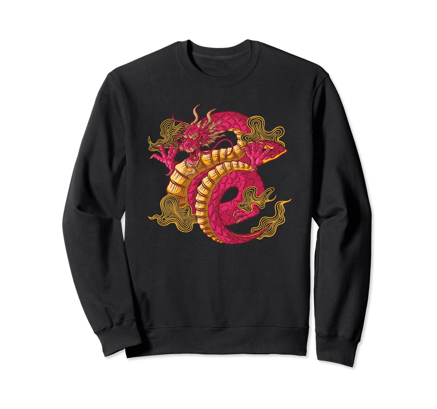 Chinese Asian Dragon Grunge Edgy Sweatshirt - Streetwear Style Unisex - T-Shirt, Sweatshirt, Hoodie