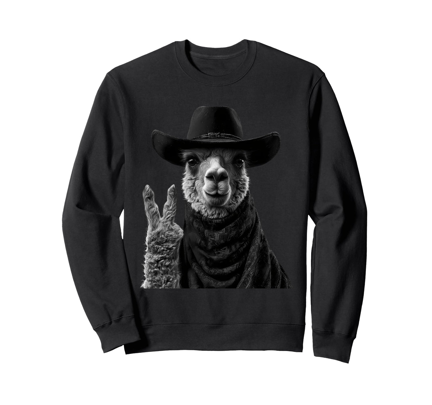 Country Cowboy Llama Rodeo Cowgirl Sweatshirt - Graphic Print Unisex - T-Shirt, Sweatshirt, Hoodie