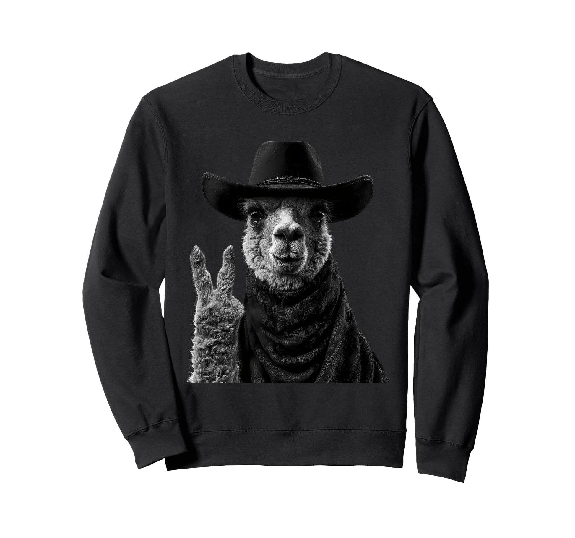 Country Cowboy Llama Rodeo Cowgirl Sweatshirt - Graphic Print Unisex - T-Shirt, Sweatshirt, Hoodie