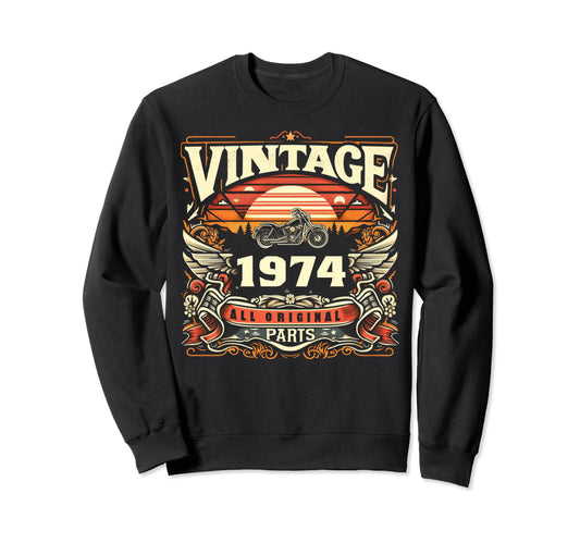 1974 Born 1974 Birthday Sweatshirt - Custom Art Print for Adults - T-Shirt, Sweatshirt, Hoodie