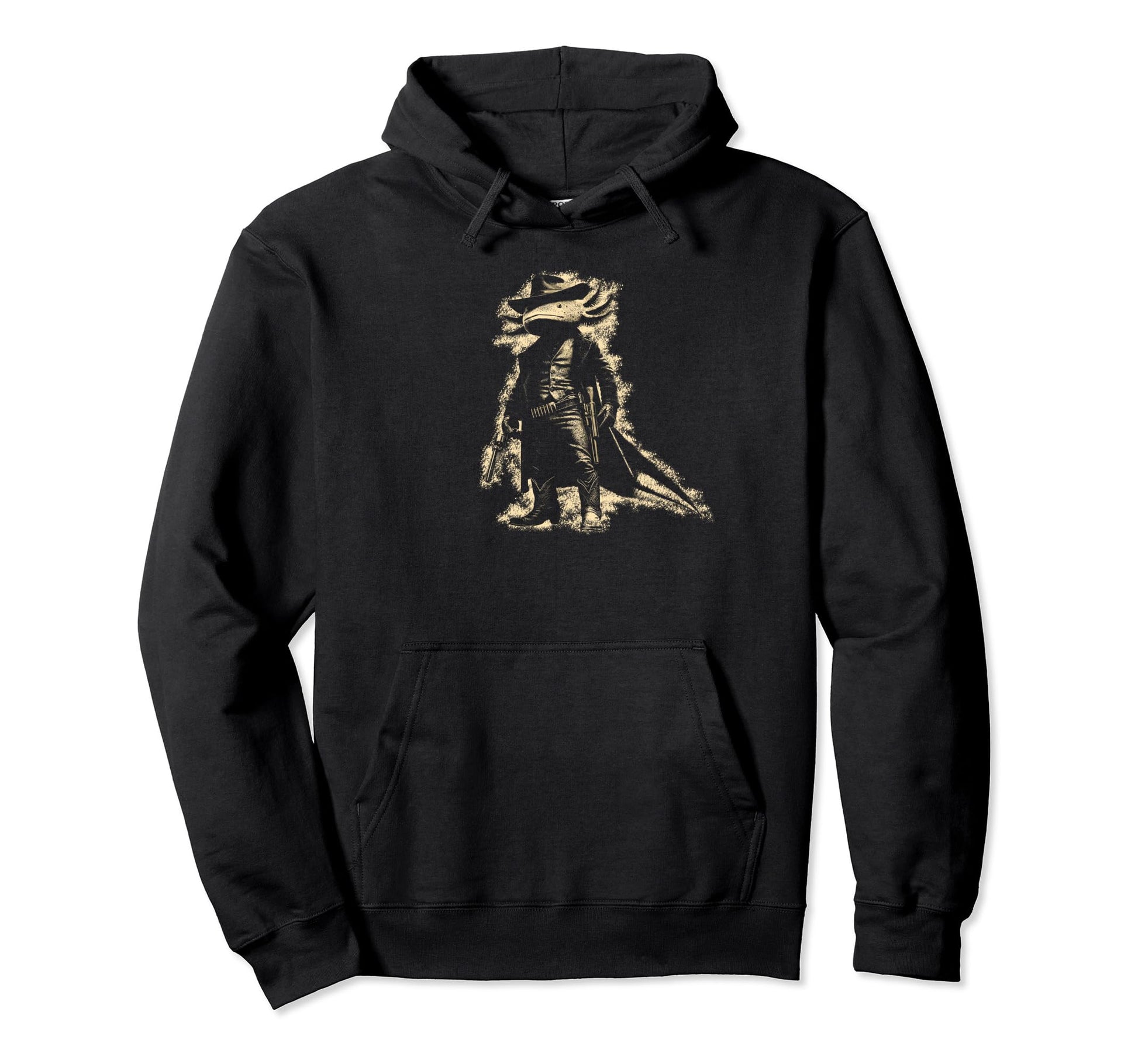 Western Outlaw Axolotl Gunslinger Cowboy Hoodie - Trendy Graphic Men Women - T-Shirt, Sweatshirt, Hoodie