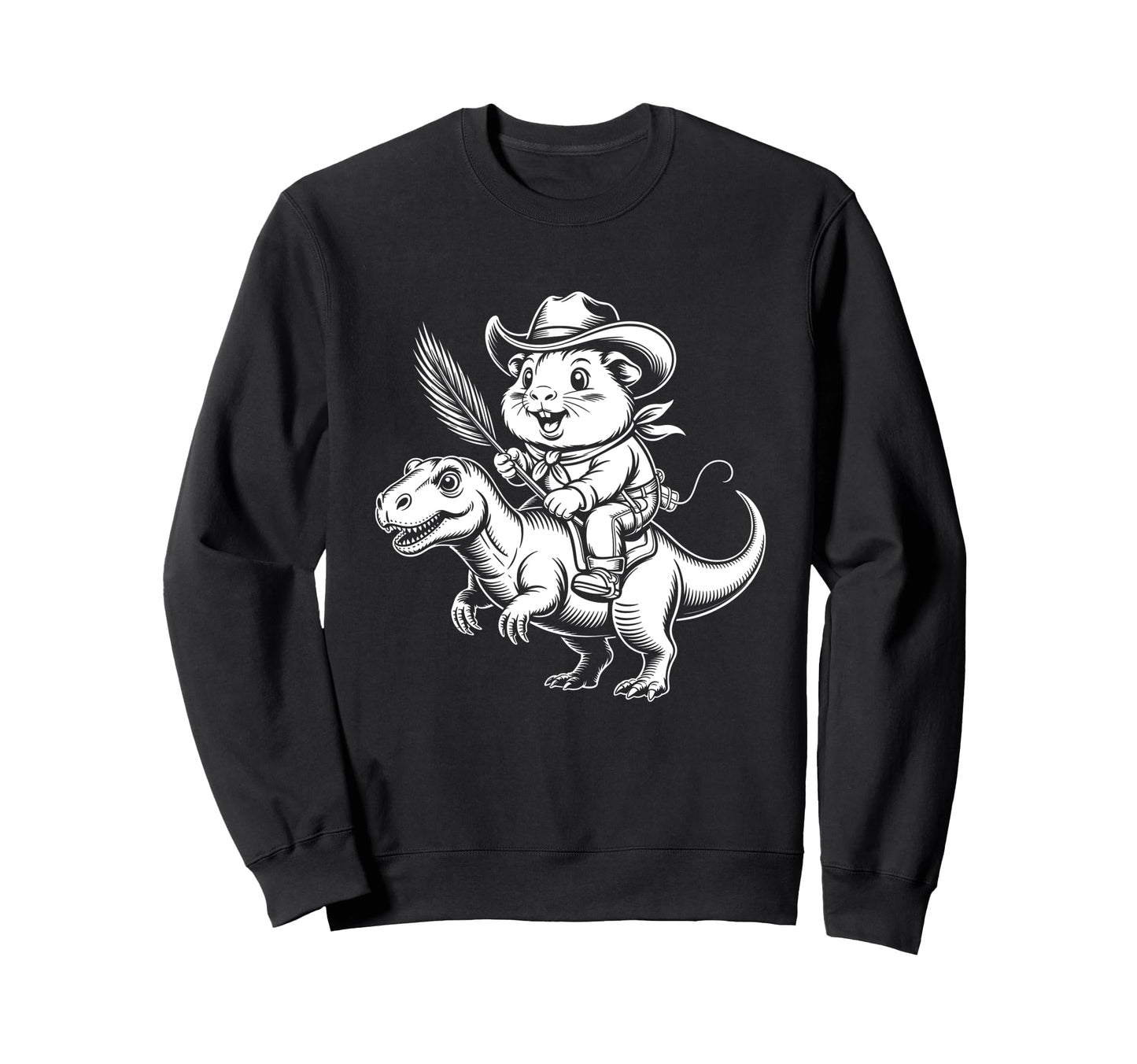 Guinea Pig Cowboy Dinosaur Sweatshirt - Novelty Apparel Men Women - T-Shirt, Sweatshirt, Hoodie