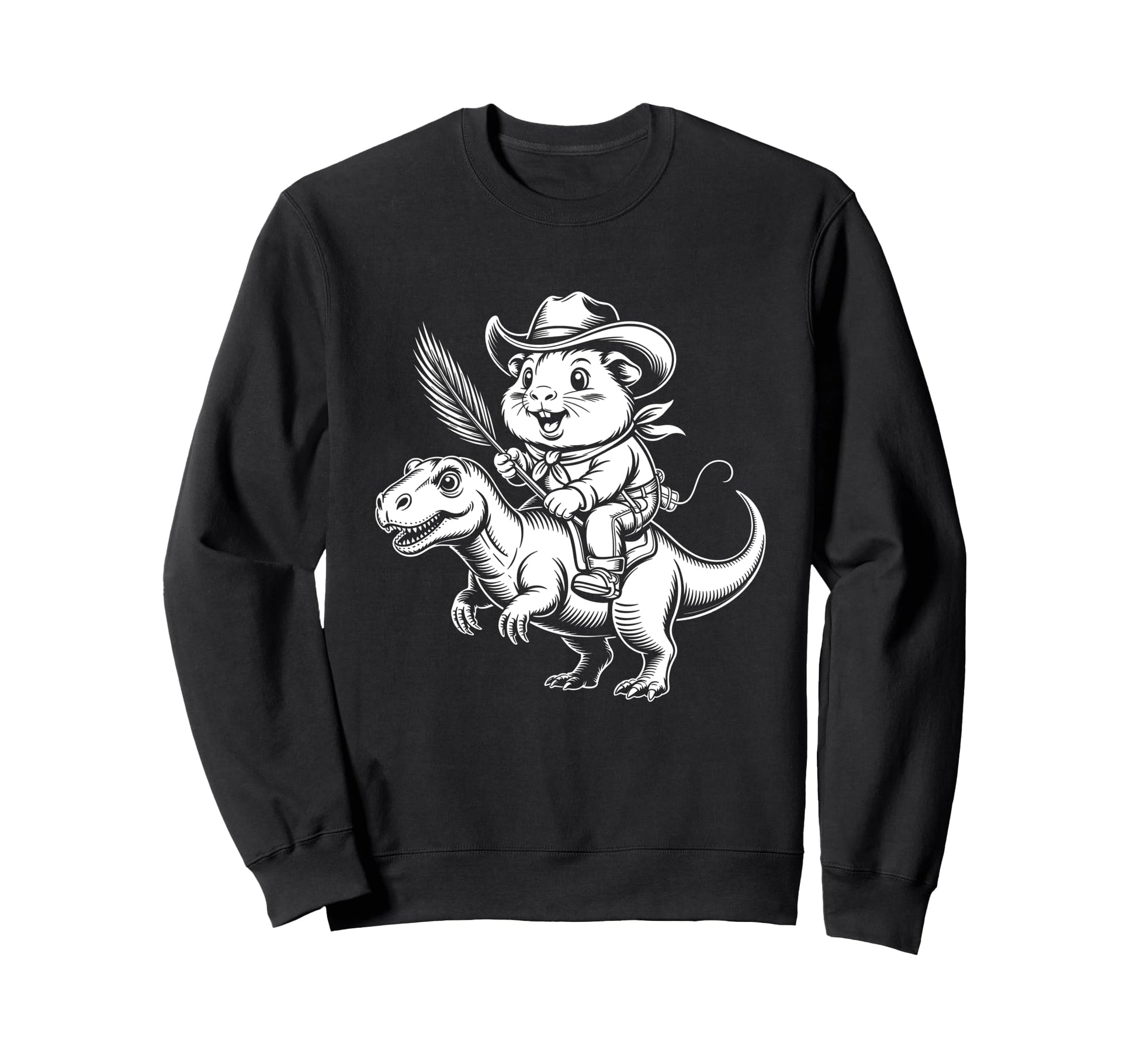 Guinea Pig Cowboy Dinosaur Sweatshirt - Novelty Apparel Men Women - T-Shirt, Sweatshirt, Hoodie