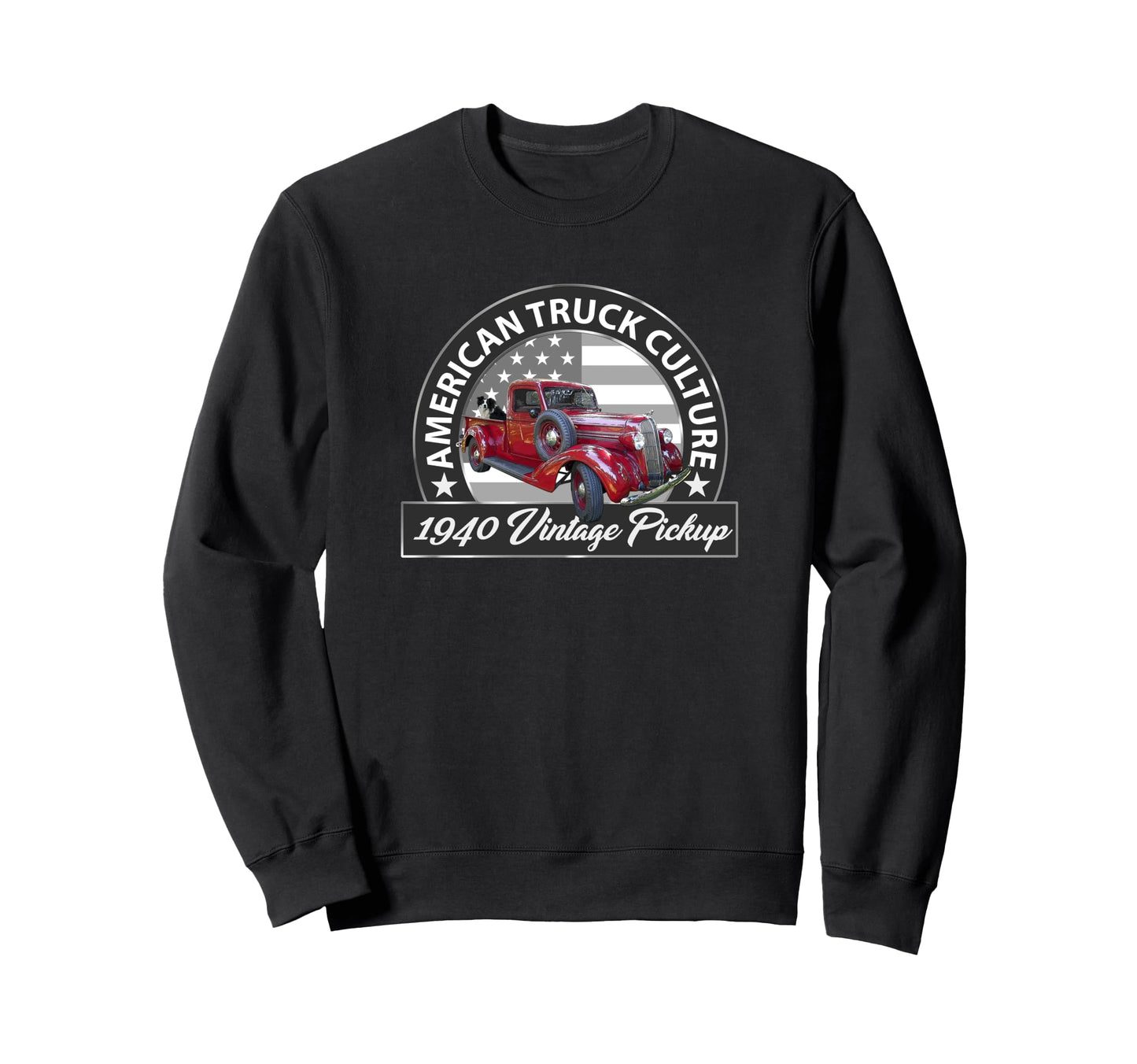 1940 Red Pickup Truck Pre War Sweatshirt - Aesthetic Graphic for Adults - T-Shirt, Sweatshirt, Hoodie