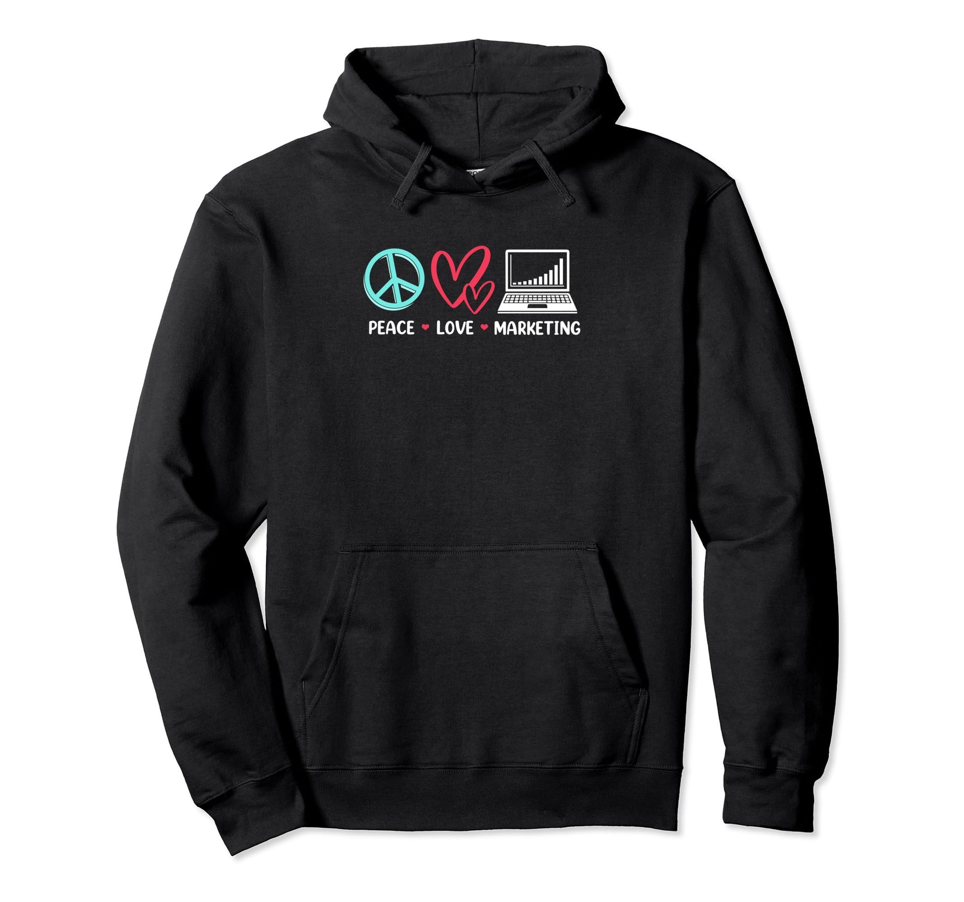 Funny Marketing Management Peace Love Hoodie - Custom Art Print for Adults - T-Shirt, Sweatshirt, Hoodie