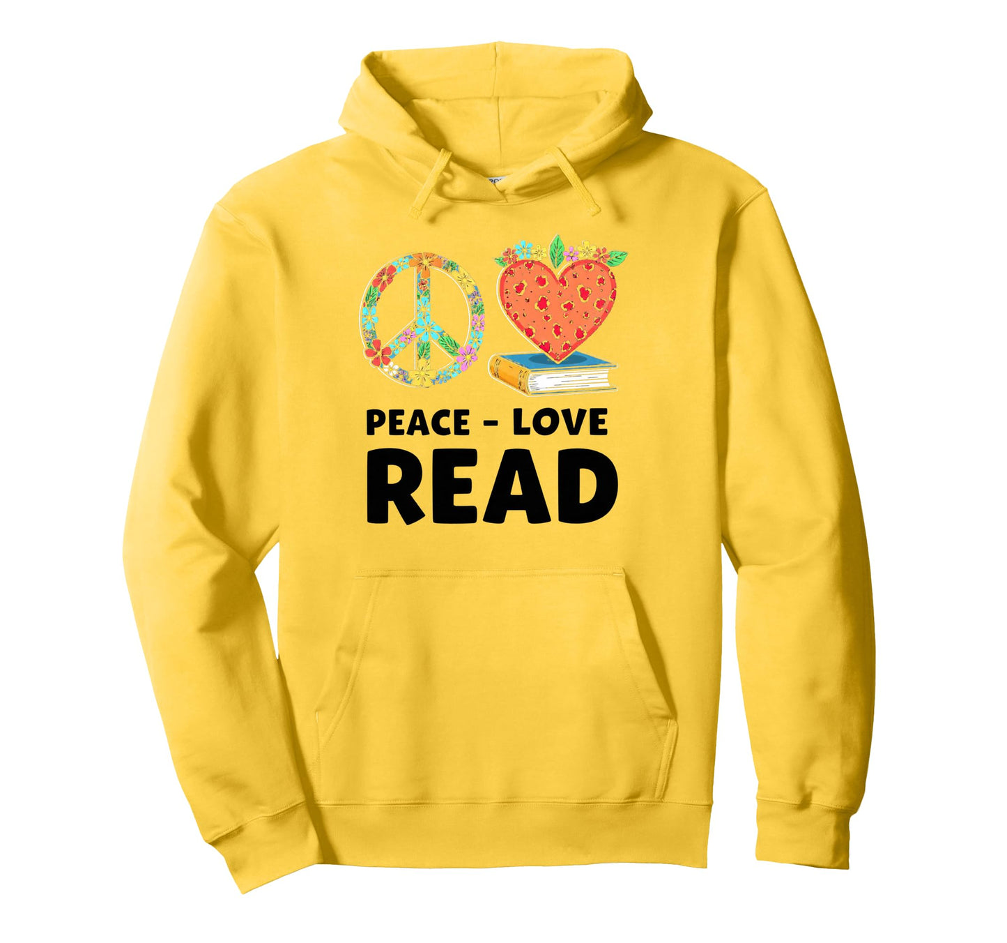 Book And Reading Loves Peace Love Hoodie - Aesthetic Graphic for Adults - T-Shirt, Sweatshirt, Hoodie