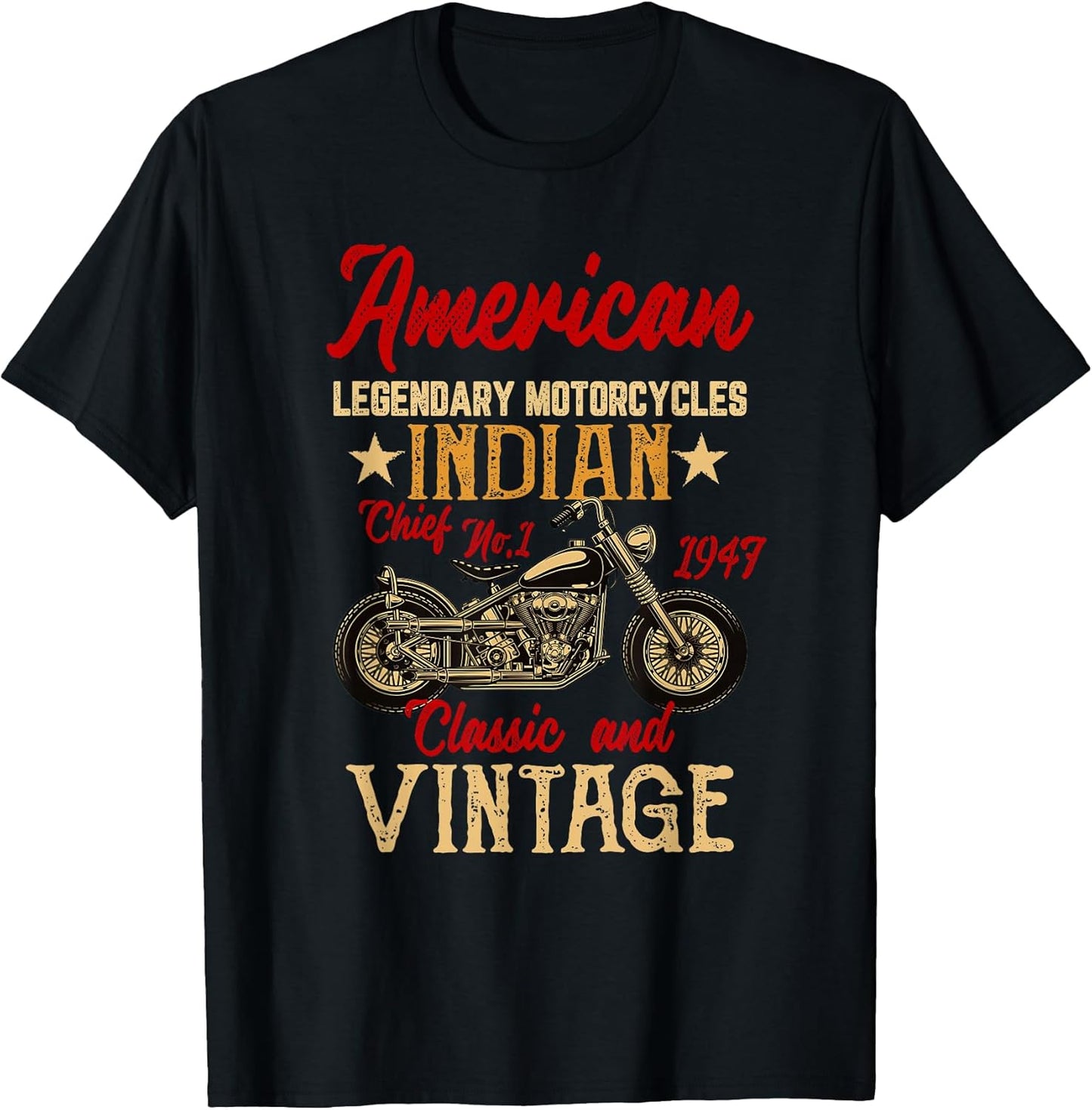 Vintage American Motorcycle Indian - Adult & Kids T-Shirts, Sweatshirts & Hoodies apparel design preview 1