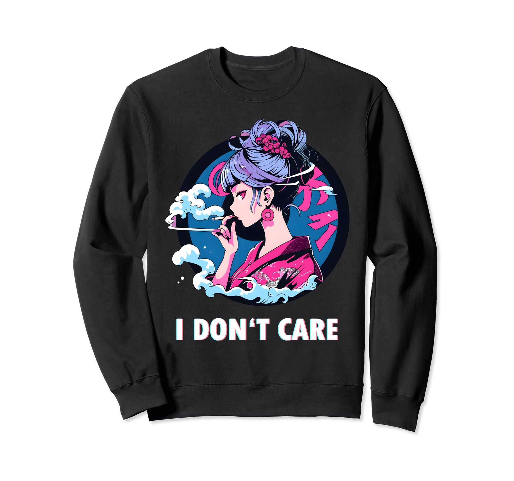 Aesthetic Vaporwave Sad Face Japanese Sweatshirt - Minimalist Print Unisex - T-Shirt, Sweatshirt, Hoodie