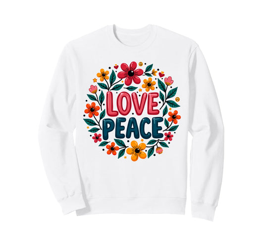 60S 70S Flower Power Groovy Love Sweatshirt - Aesthetic Graphic for Adults - T-Shirt, Sweatshirt, Hoodie