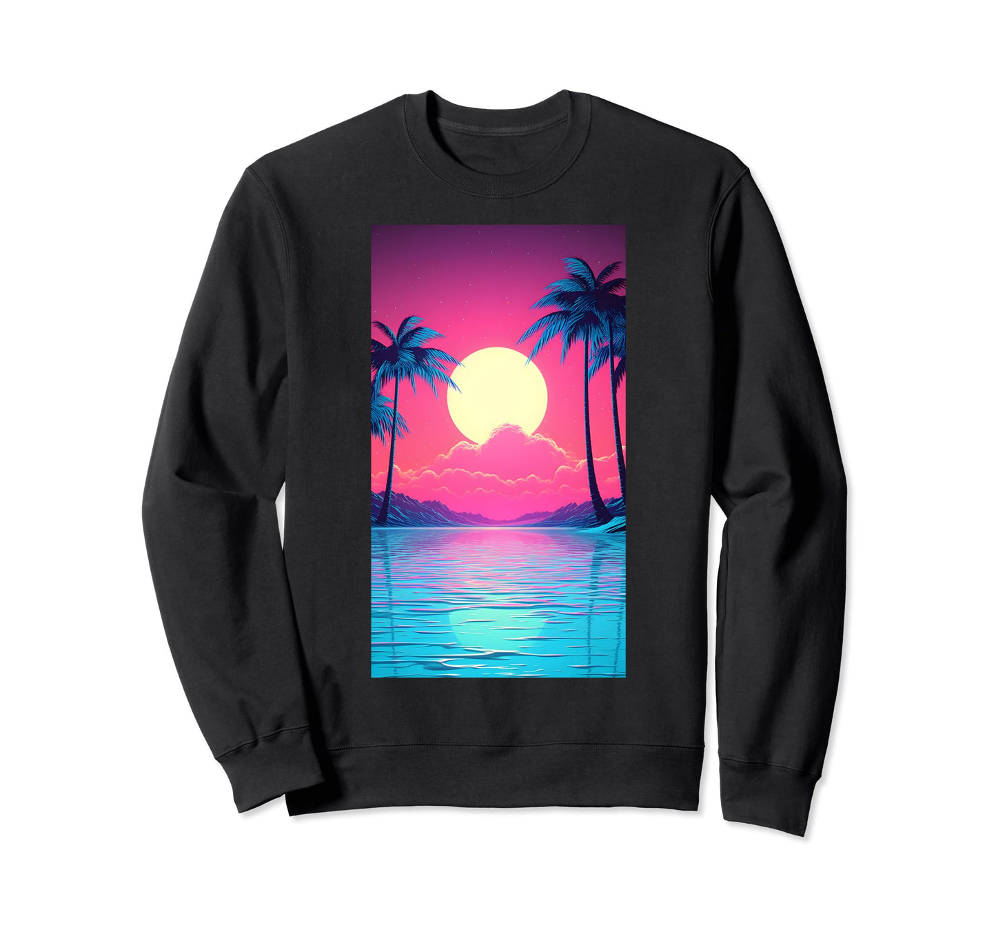 80S Vaporwave Aesthetic Landscape Sweatshirt - Aesthetic Graphic for Adults - T-Shirt, Sweatshirt, Hoodie