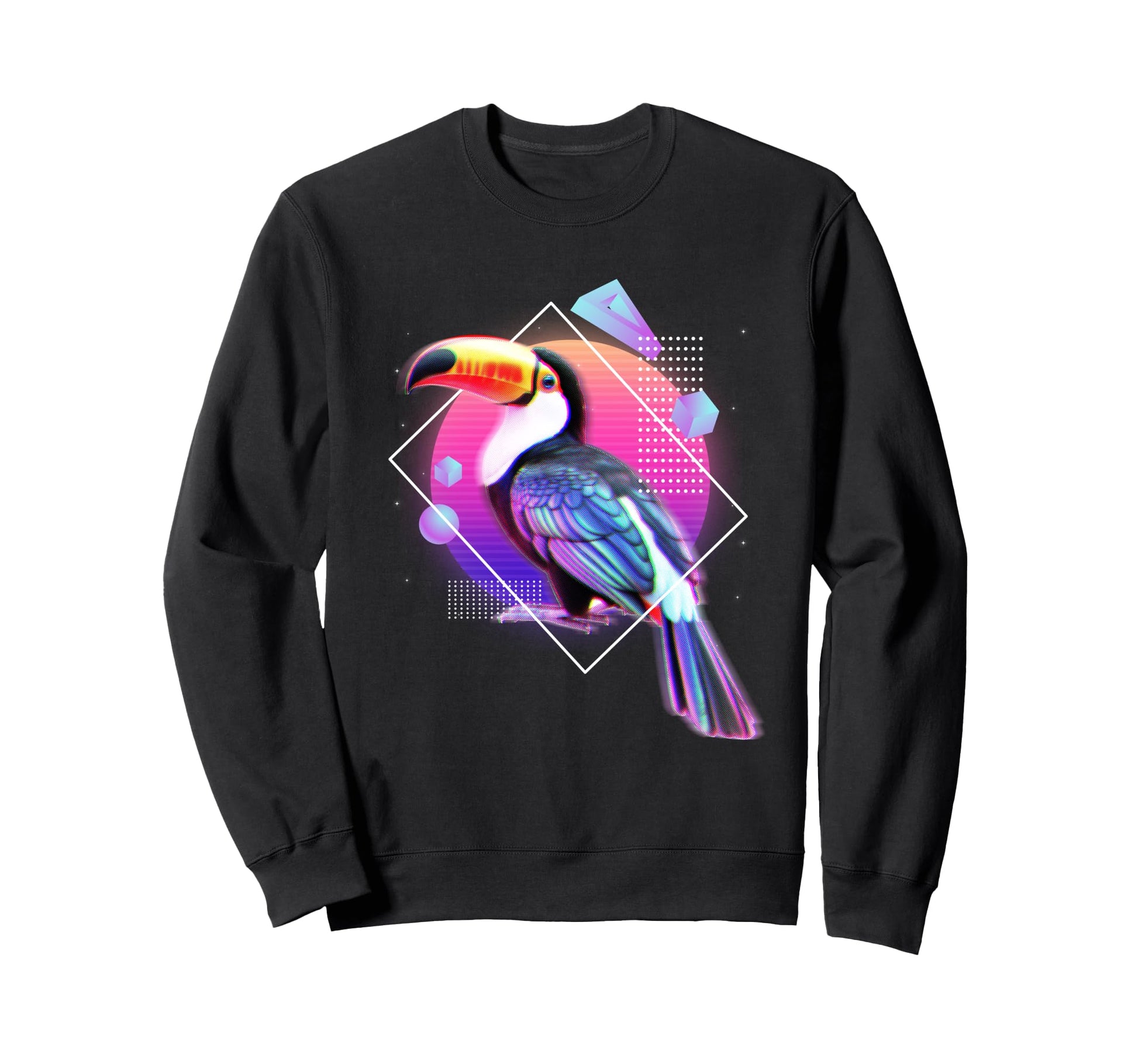 Toucan Vaporwave Futuristic Sweatshirt - Custom Art Print Men Women - T-Shirt, Sweatshirt, Hoodie