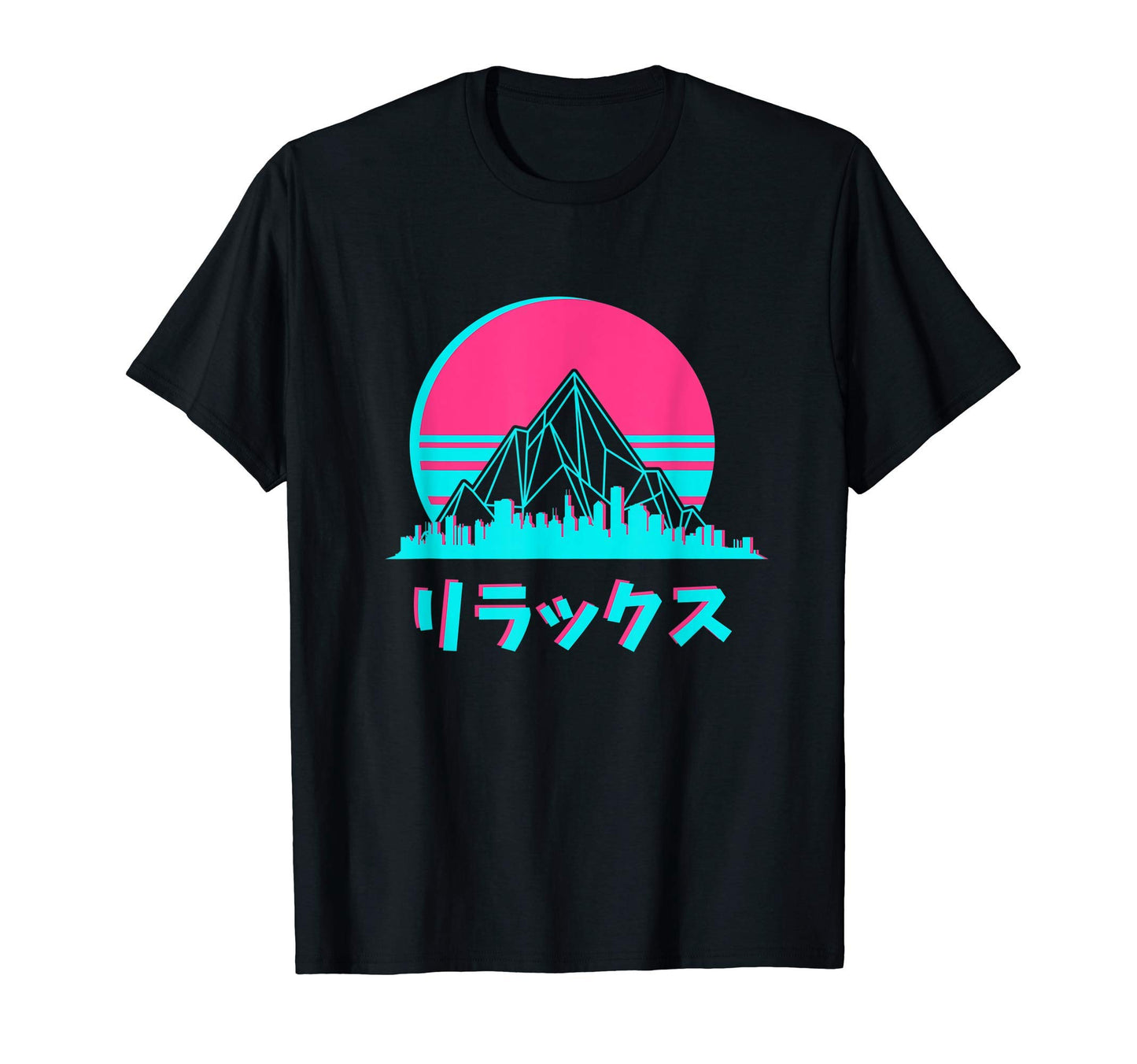 Vaporwave Aesthetic City Skyline T-Shirt - Custom Art Print Unisex - T-Shirt, Sweatshirt, Hoodie