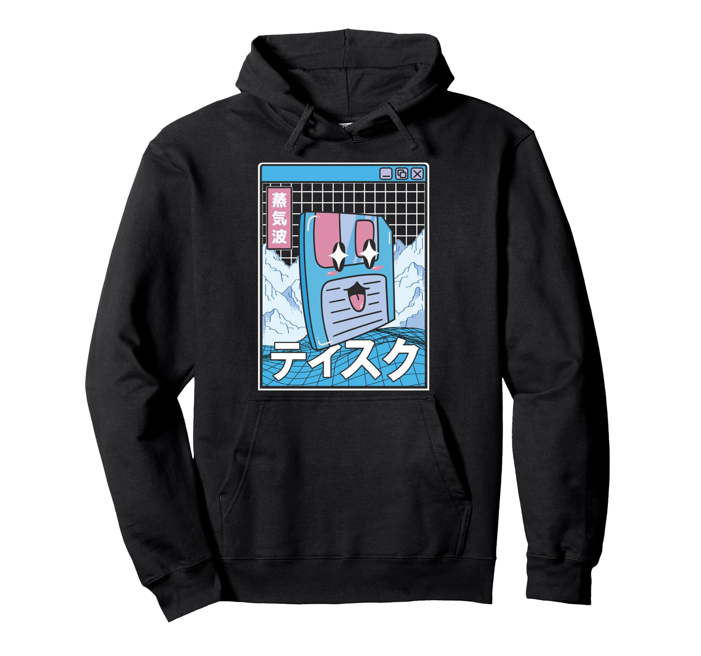 Floppy Disk Kawaii Grid Vaporwave Hoodie - Custom Art Print Unisex - T-Shirt, Sweatshirt, Hoodie