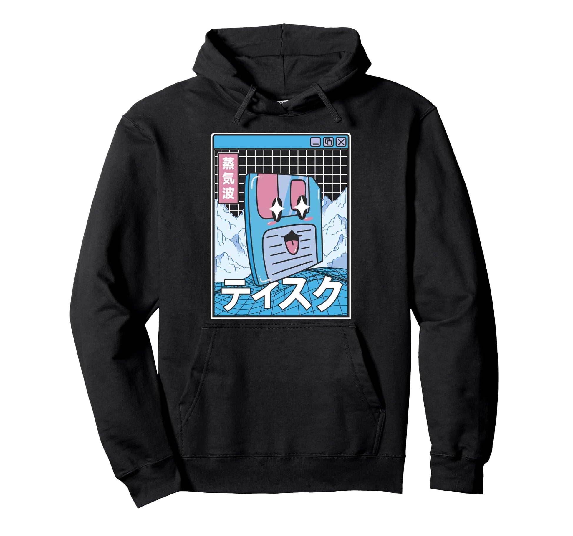 Floppy Disk Kawaii Grid Vaporwave Hoodie - Custom Art Print Unisex - T-Shirt, Sweatshirt, Hoodie