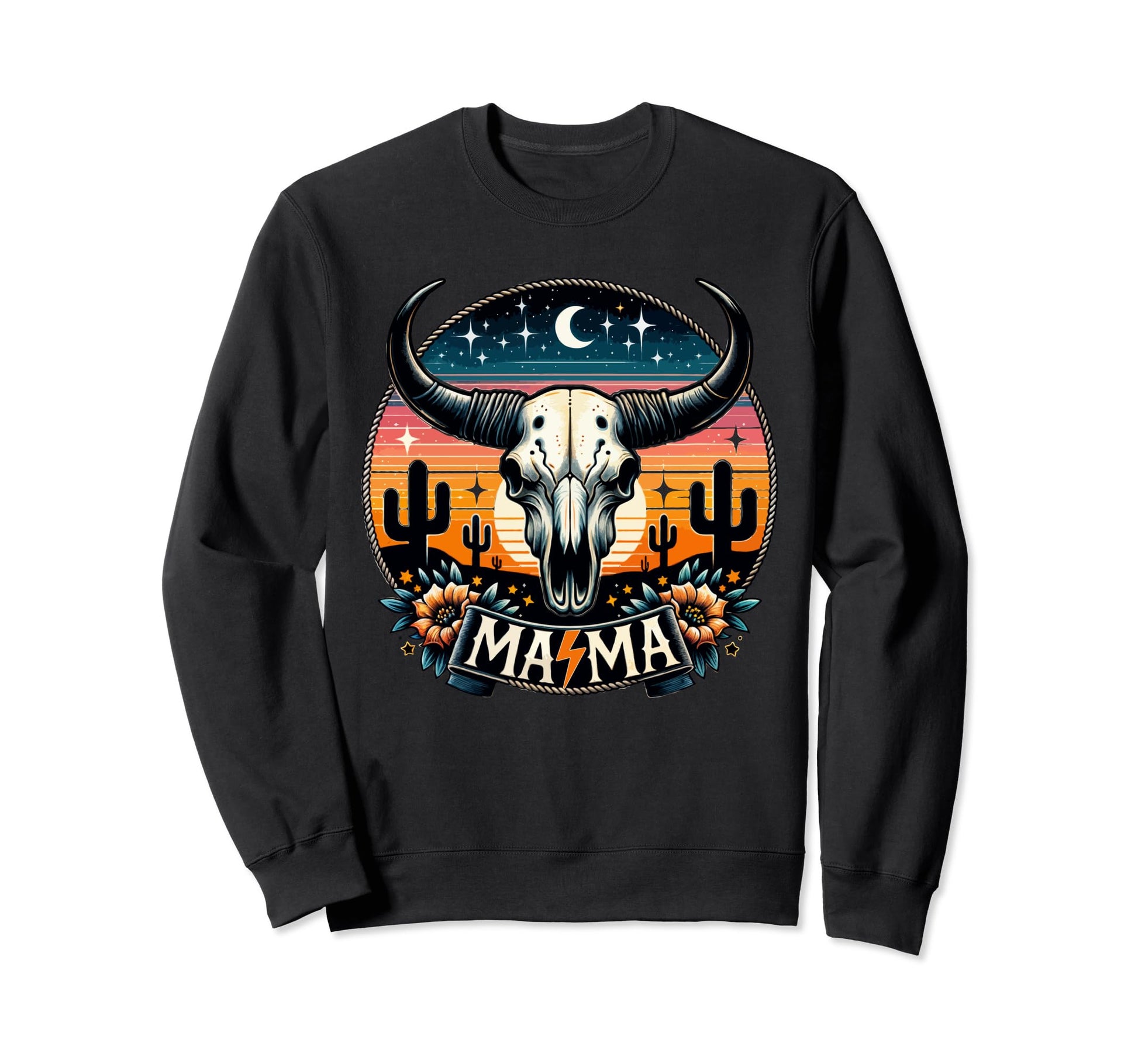 Mama Western Bolt Lightning Mama Sweatshirt - Aesthetic Graphic for Adults - T-Shirt, Sweatshirt, Hoodie