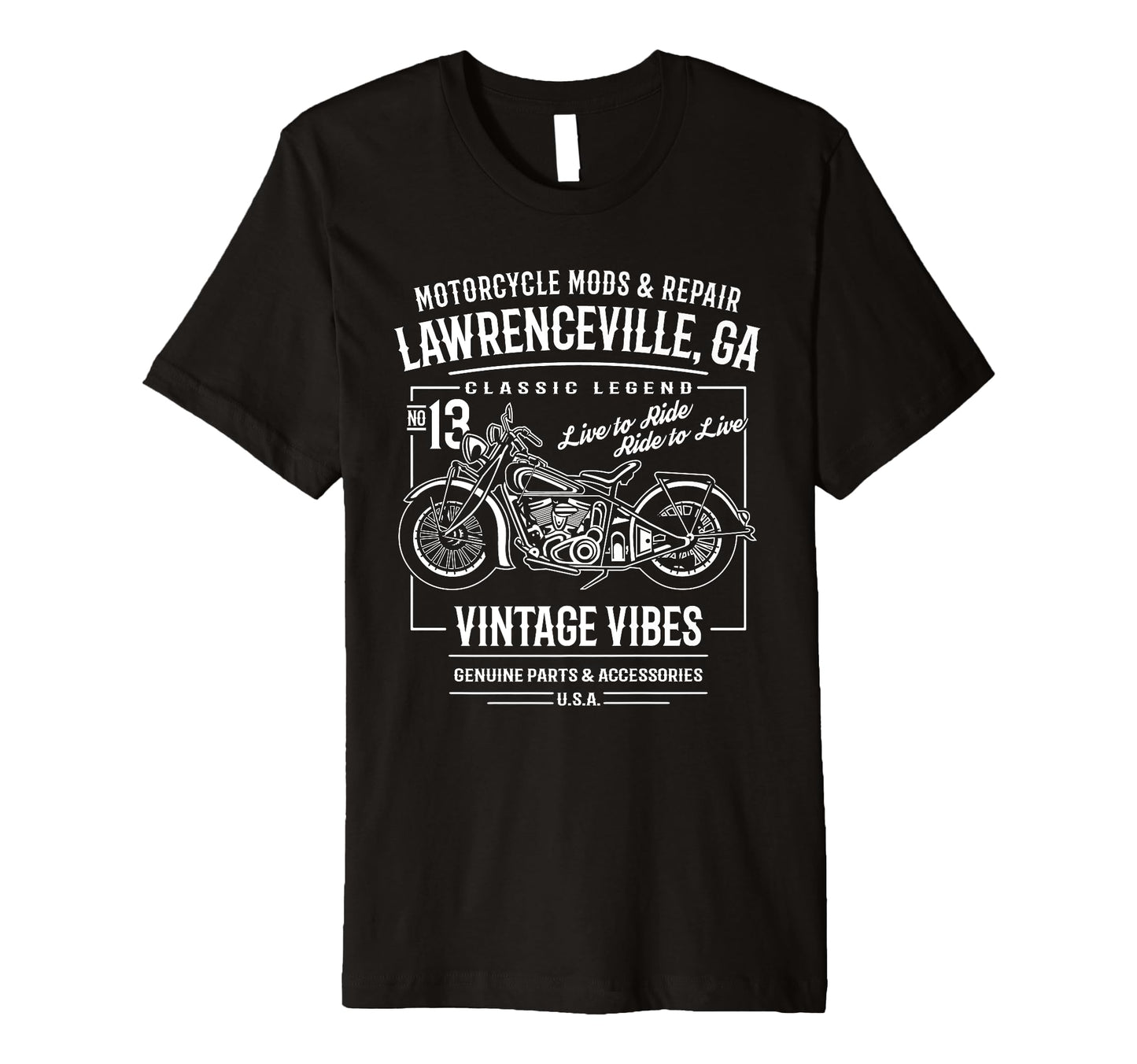 Lawrenceville Ga Usa Motorcycle T-Shirt - Custom Art Print Unisex - T-Shirt, Sweatshirt, Hoodie