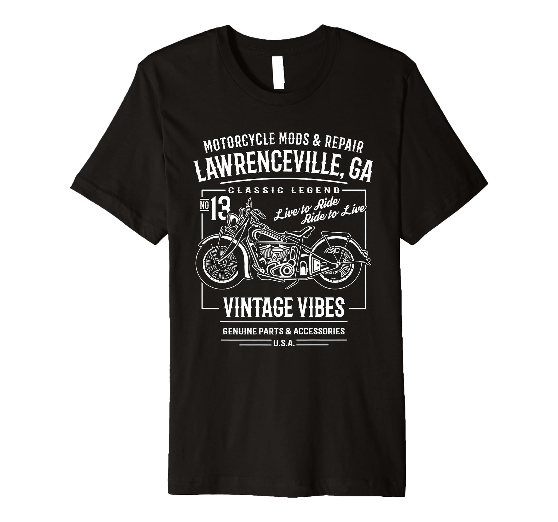 Lawrenceville Ga Usa Motorcycle T-Shirt - Custom Art Print Unisex - T-Shirt, Sweatshirt, Hoodie