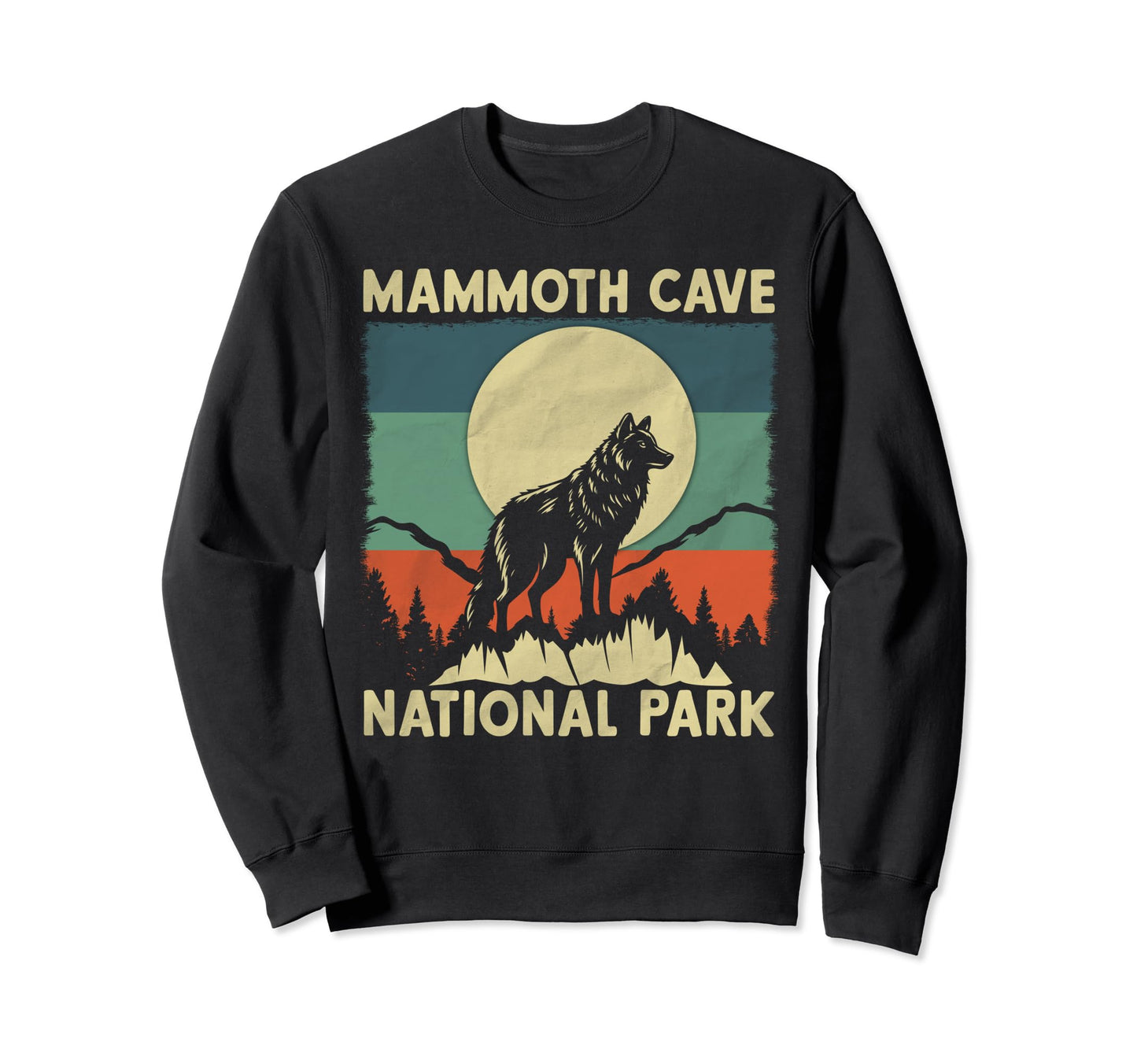 Wolf Mammoth Cave National Park Sweatshirt - Trendy Graphic for Adults - T-Shirt, Sweatshirt, Hoodie