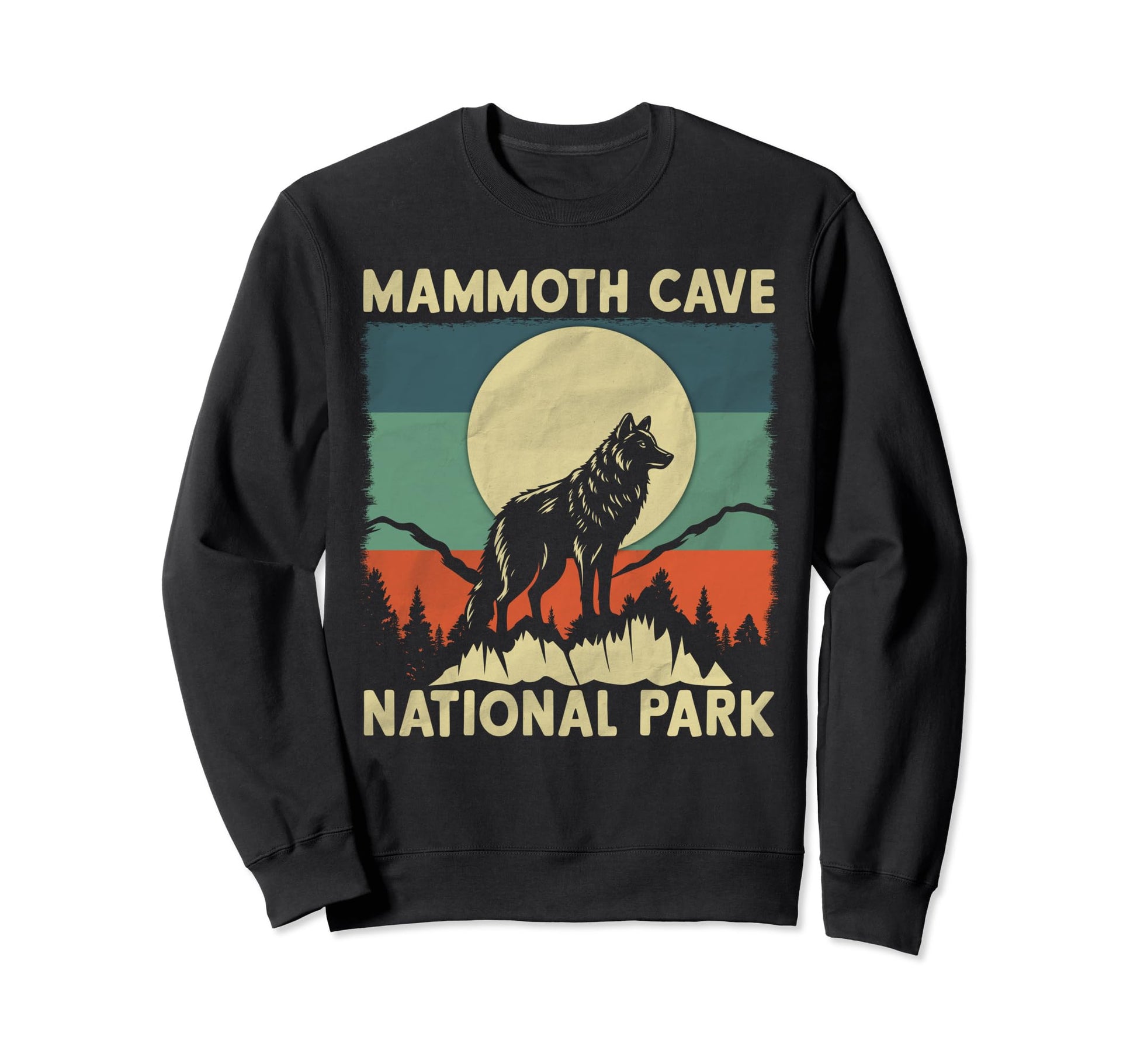 Wolf Mammoth Cave National Park Sweatshirt - Trendy Graphic for Adults - T-Shirt, Sweatshirt, Hoodie