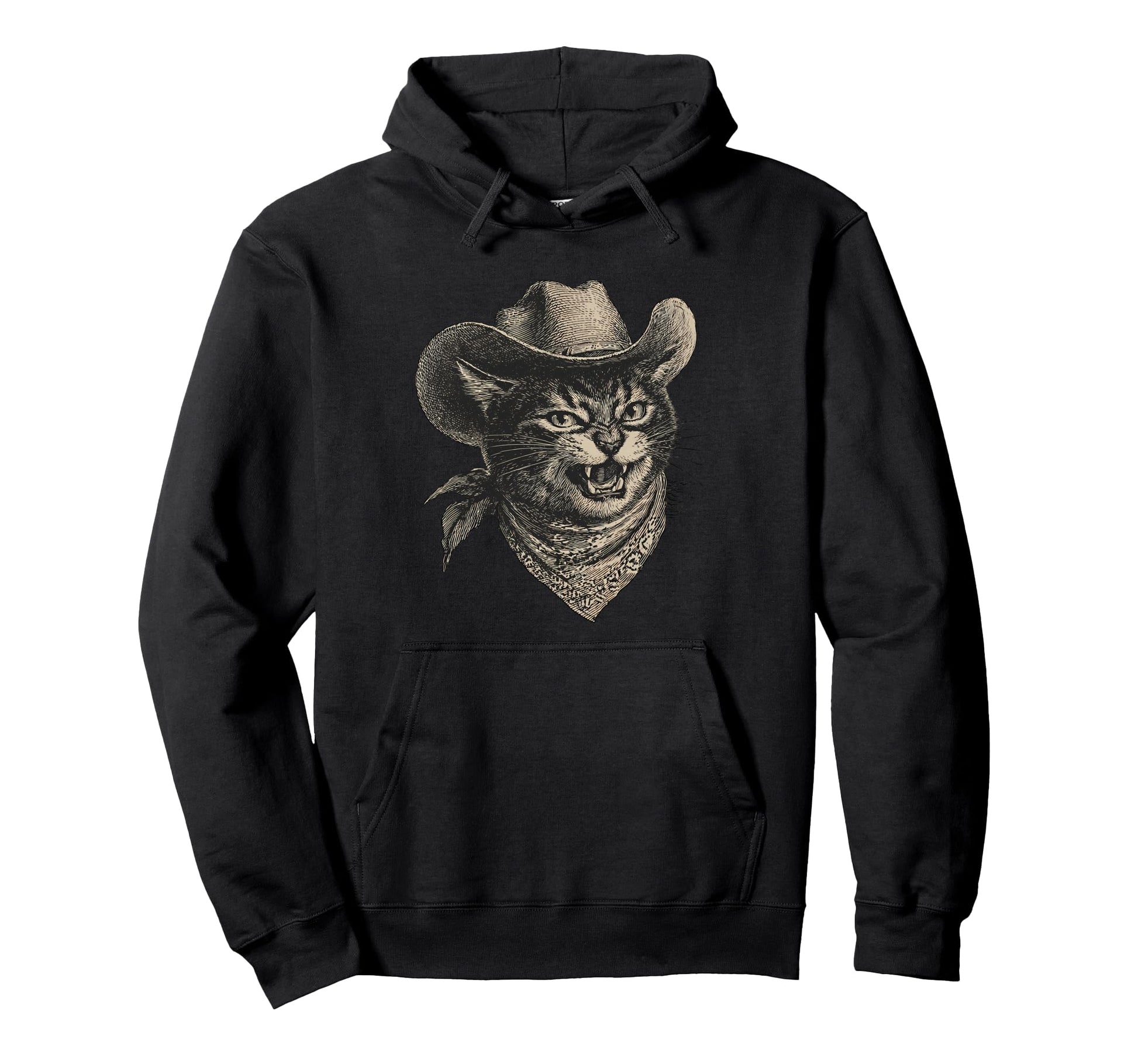 Cat Cowboy Western Country Cowgirl Funny Hoodie - Graphic Print for Adults - T-Shirt, Sweatshirt, Hoodie