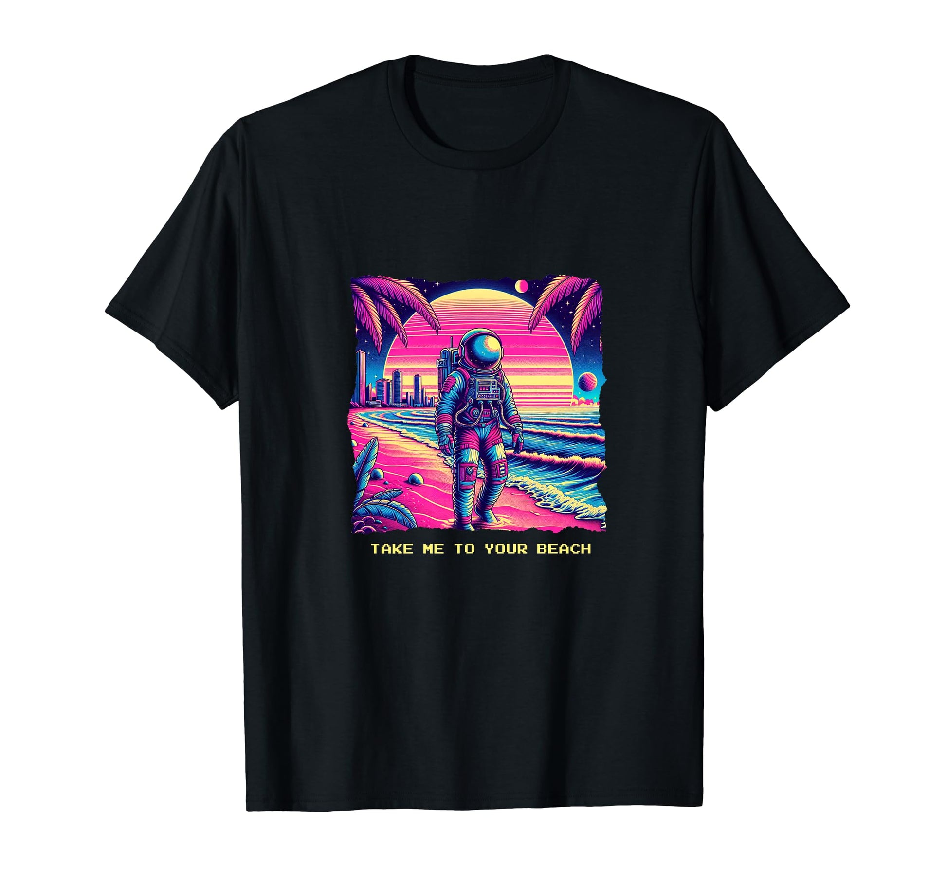 Astronaut Beach 80S Synthwave T-Shirt - Streetwear Style Men Women - T-Shirt, Sweatshirt, Hoodie
