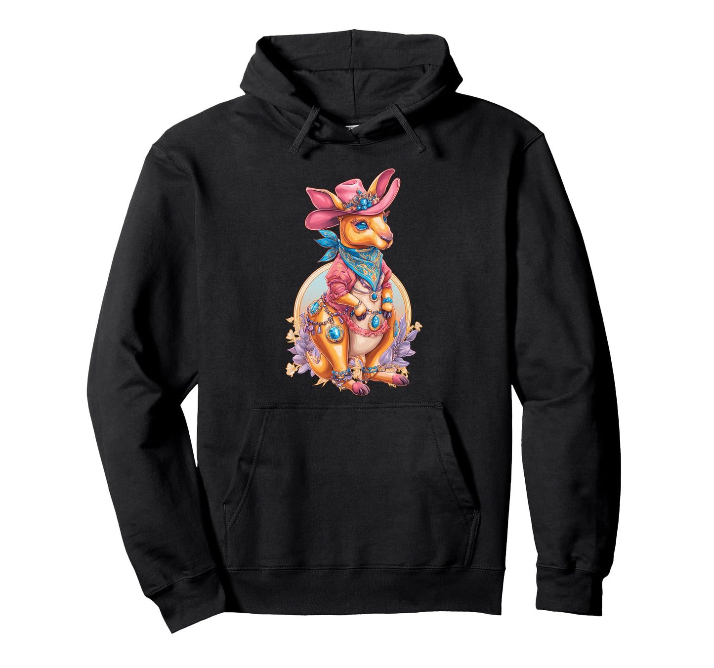 Kangaroo Cowboy Rodeo Australia Day Hoodie - Aesthetic Graphic for Adults - T-Shirt, Sweatshirt, Hoodie