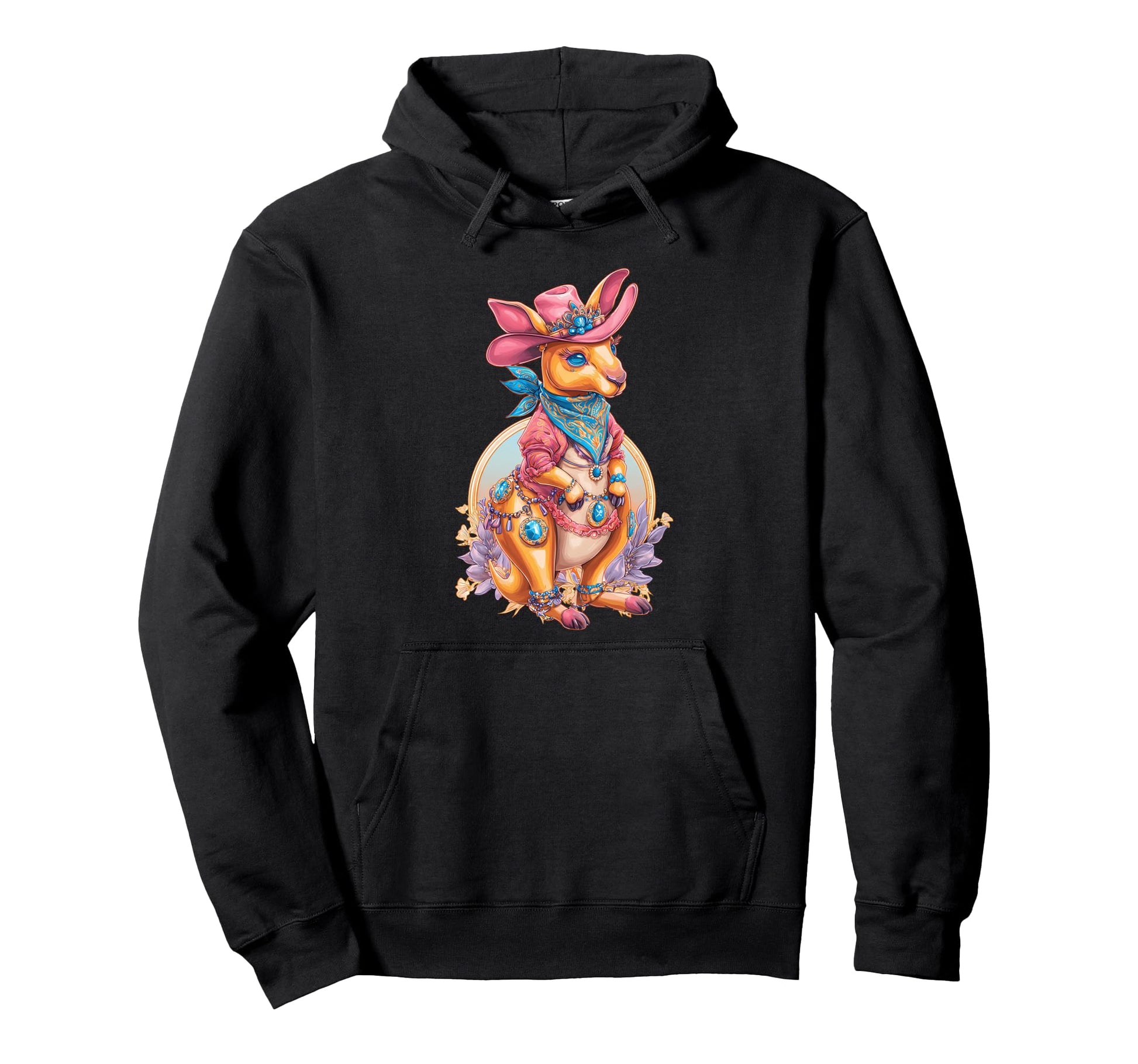 Kangaroo Cowboy Rodeo Australia Day Hoodie - Aesthetic Graphic for Adults - T-Shirt, Sweatshirt, Hoodie