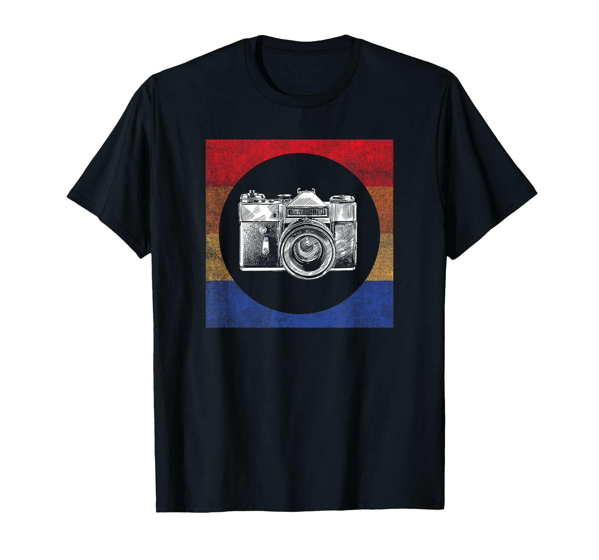 Trendy Camera Sketch Rainbow T-Shirt - Graphic Print for Adults - T-Shirt, Sweatshirt, Hoodie
