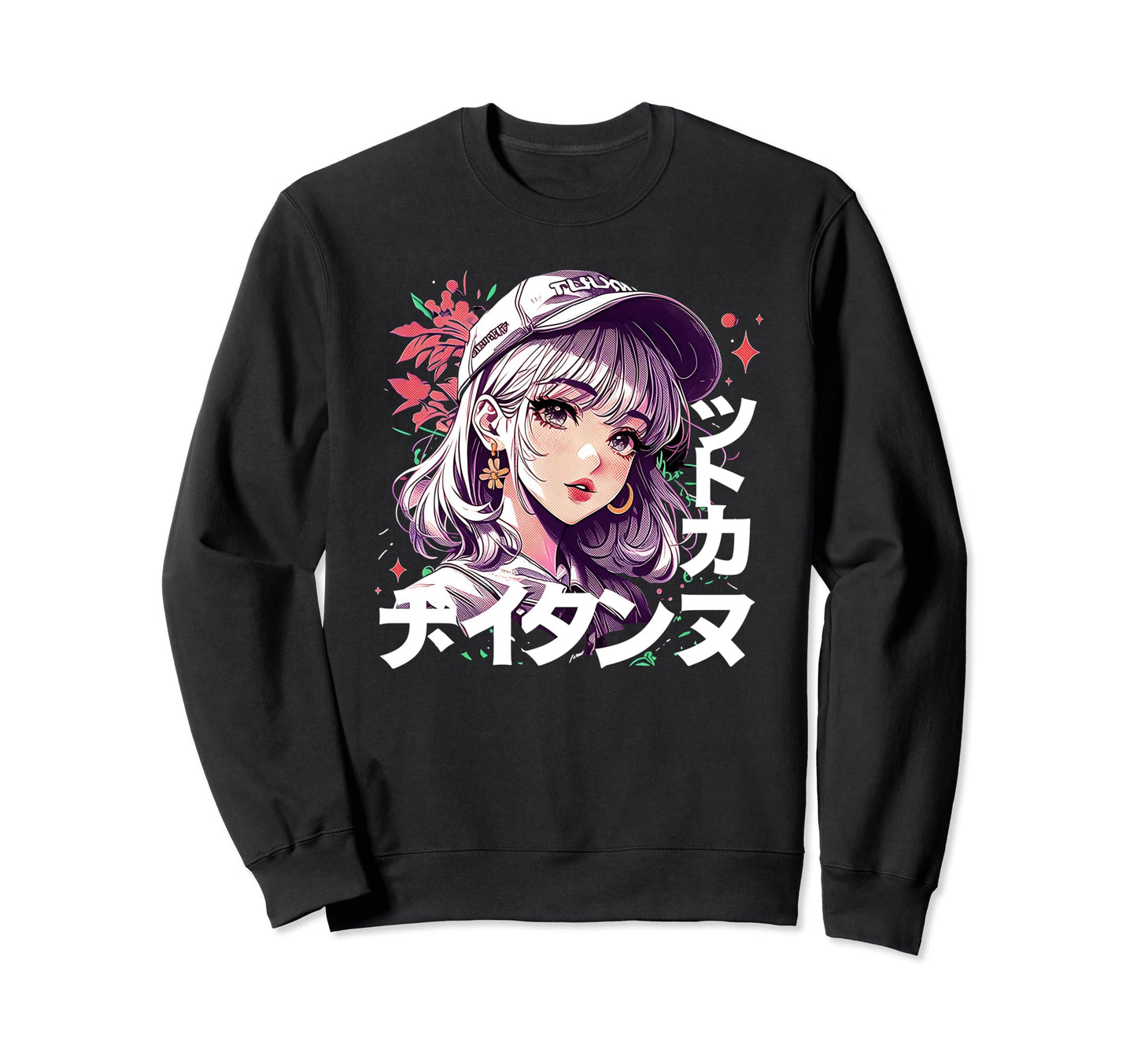 Anime Goth Grunge Demon Waifu Sweatshirt - Unique Graphic for Adults - T-Shirt, Sweatshirt, Hoodie
