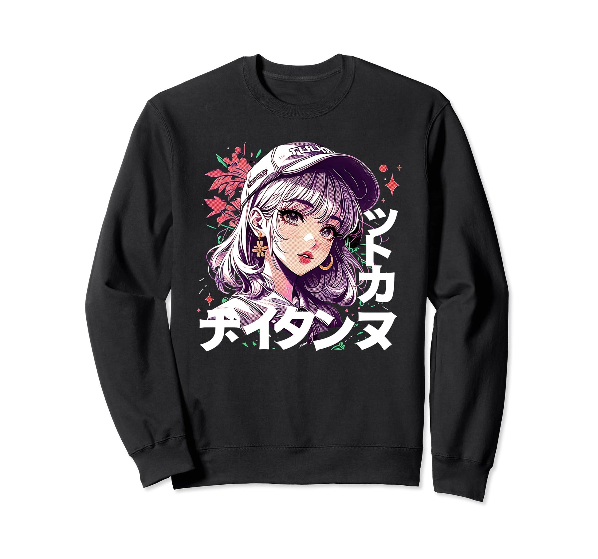 Anime Goth Grunge Demon Waifu Sweatshirt - Unique Graphic for Adults - T-Shirt, Sweatshirt, Hoodie