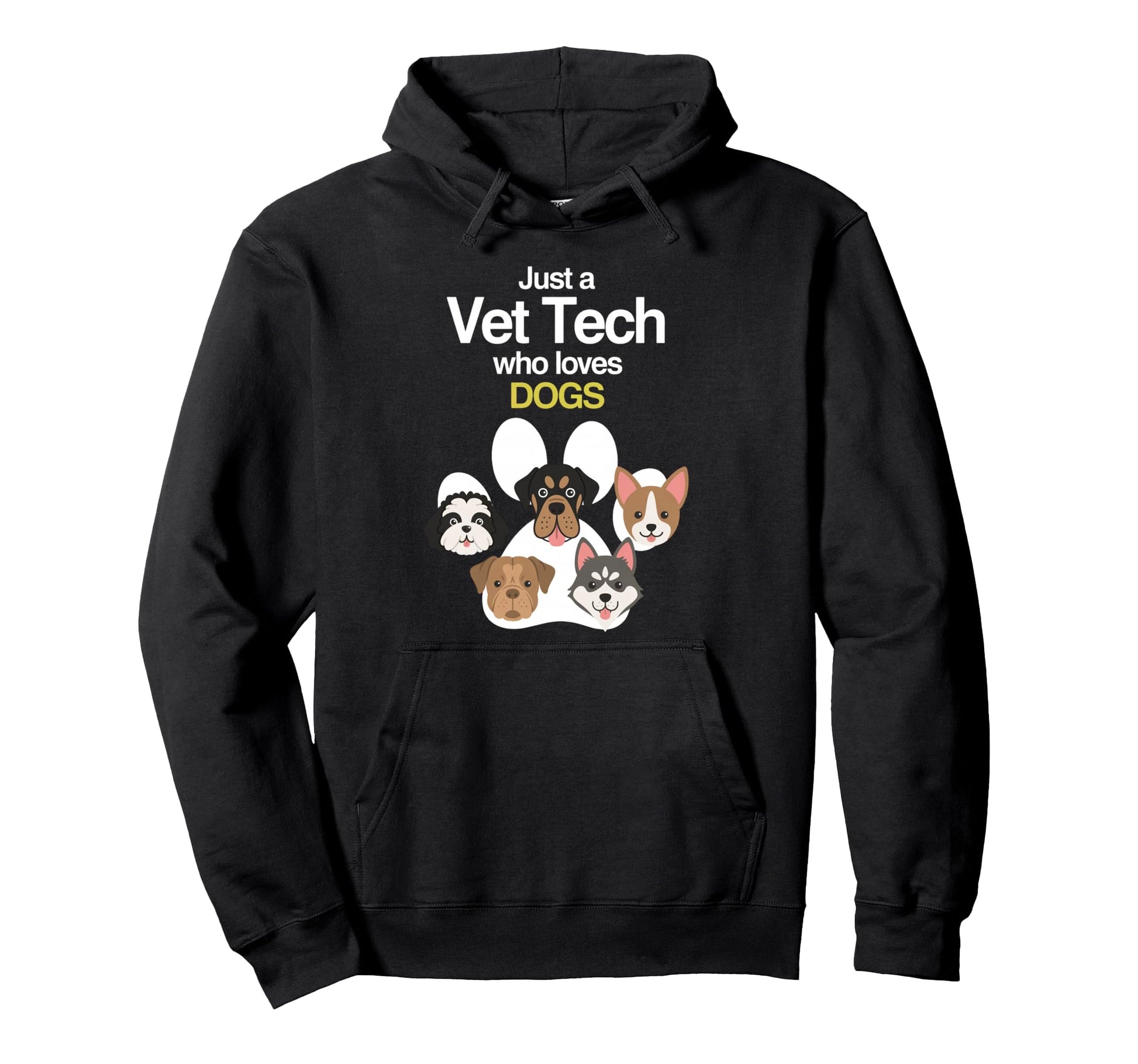 Vet Tech Who Loves Dogs Rainbow Dog Hoodie - Casual Everyday Wear Unisex - T-Shirt, Sweatshirt, Hoodie