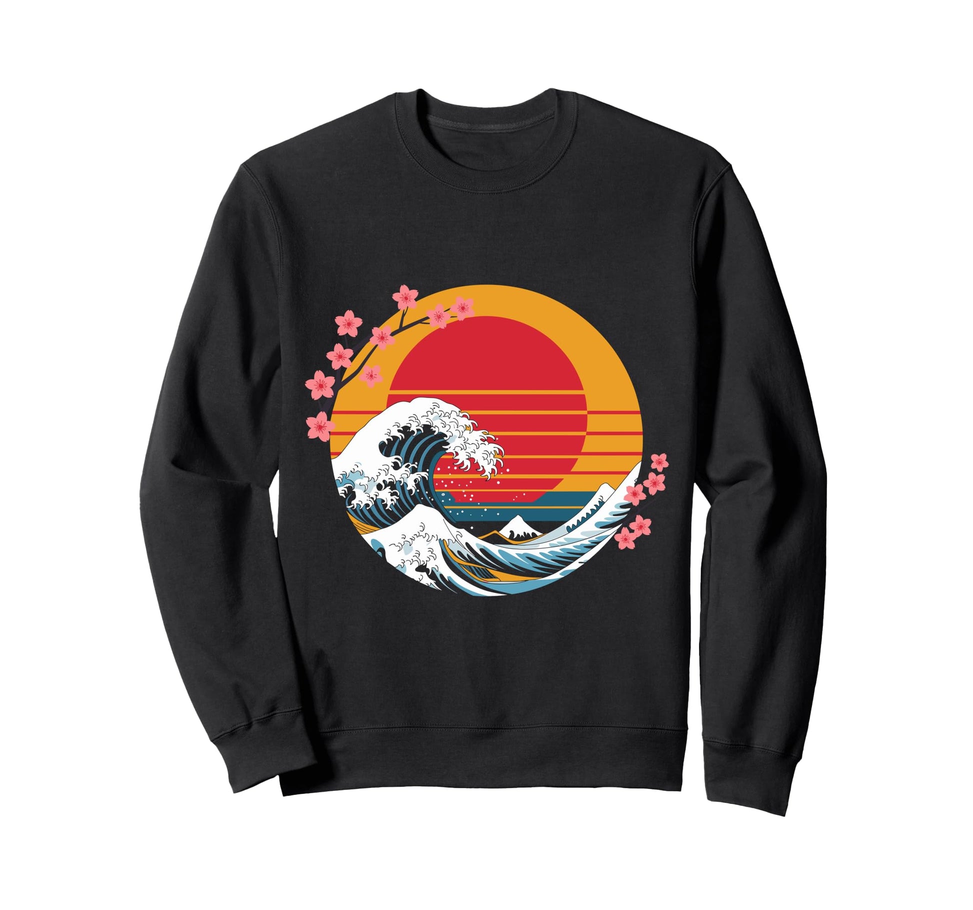Big Wave Vaporwave Aesthetic 80S Sweatshirt - Minimalist Print Unisex - T-Shirt, Sweatshirt, Hoodie