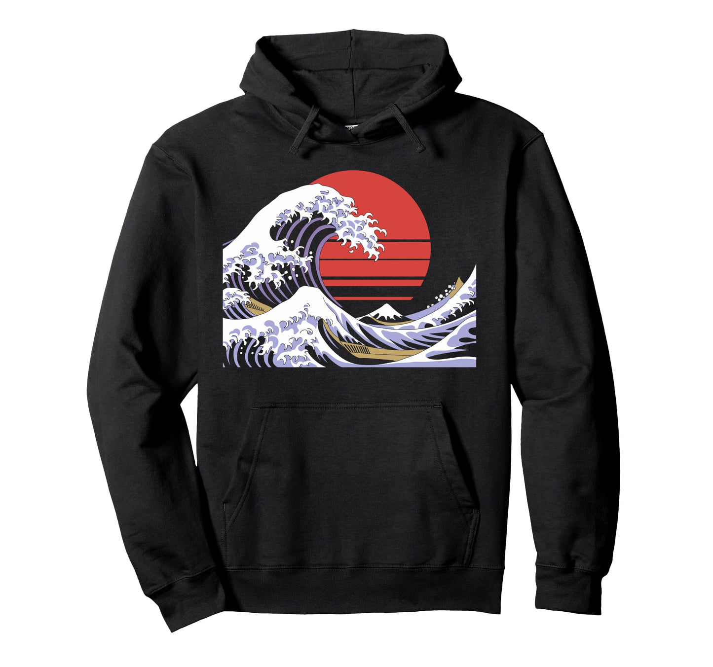 Big Wave Vaporwave Aesthetic 80S Anime Hoodie - Trendy Graphic Men Women - T-Shirt, Sweatshirt, Hoodie