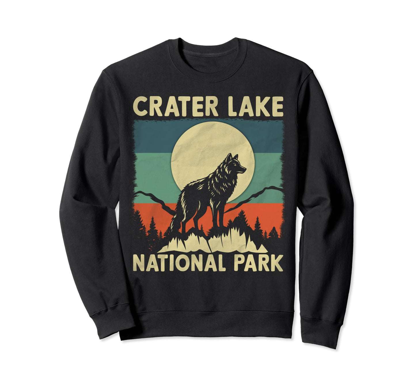 Wolf Crater Lake National Park Sweatshirt - Trendy Graphic for Adults - T-Shirt, Sweatshirt, Hoodie