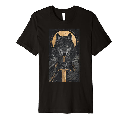 Boho Tarot Card Mystic Wolf Art T-Shirt - Custom Art Print for Adults - T-Shirt, Sweatshirt, Hoodie